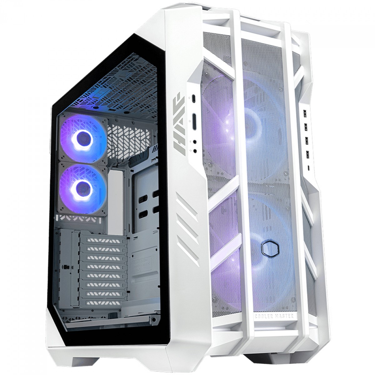 Gabinete Gamer Cooler Master HAF 700, Full Tower, Vidro Temperado, Sem Fonte, Com 5 Fans, Branco, H700-WGNN-S00