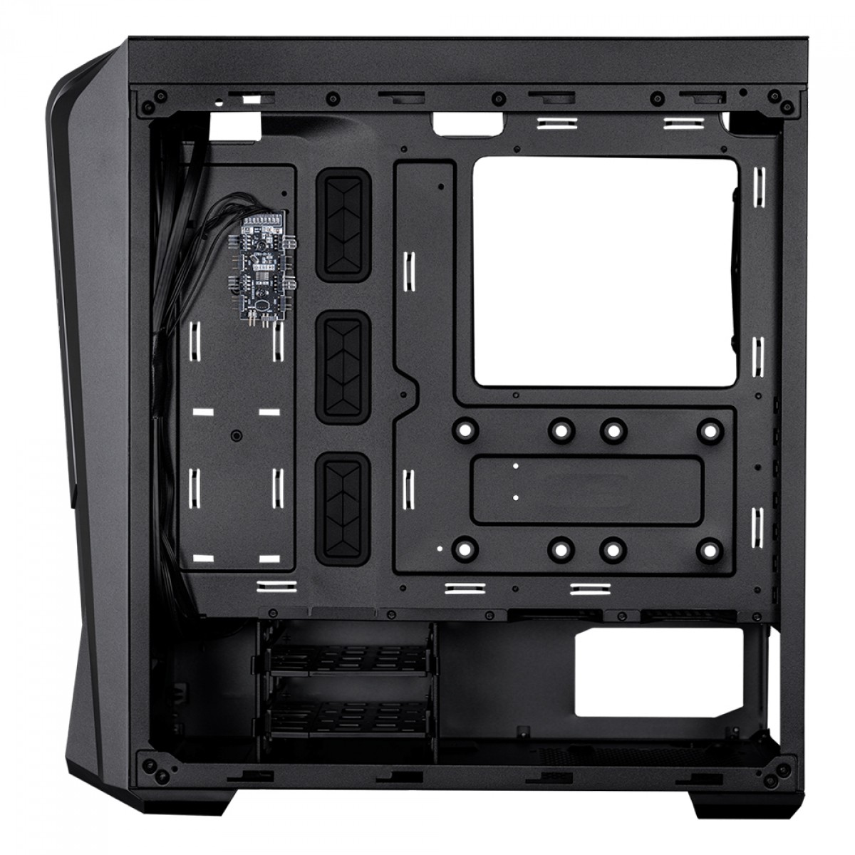 Gabinete Gamer Cooler Master MasterBox 500, Mid Tower, Vidro Temperado, Black, Sem Fonte, Com 2 Fans, MB500-KGNN-S00