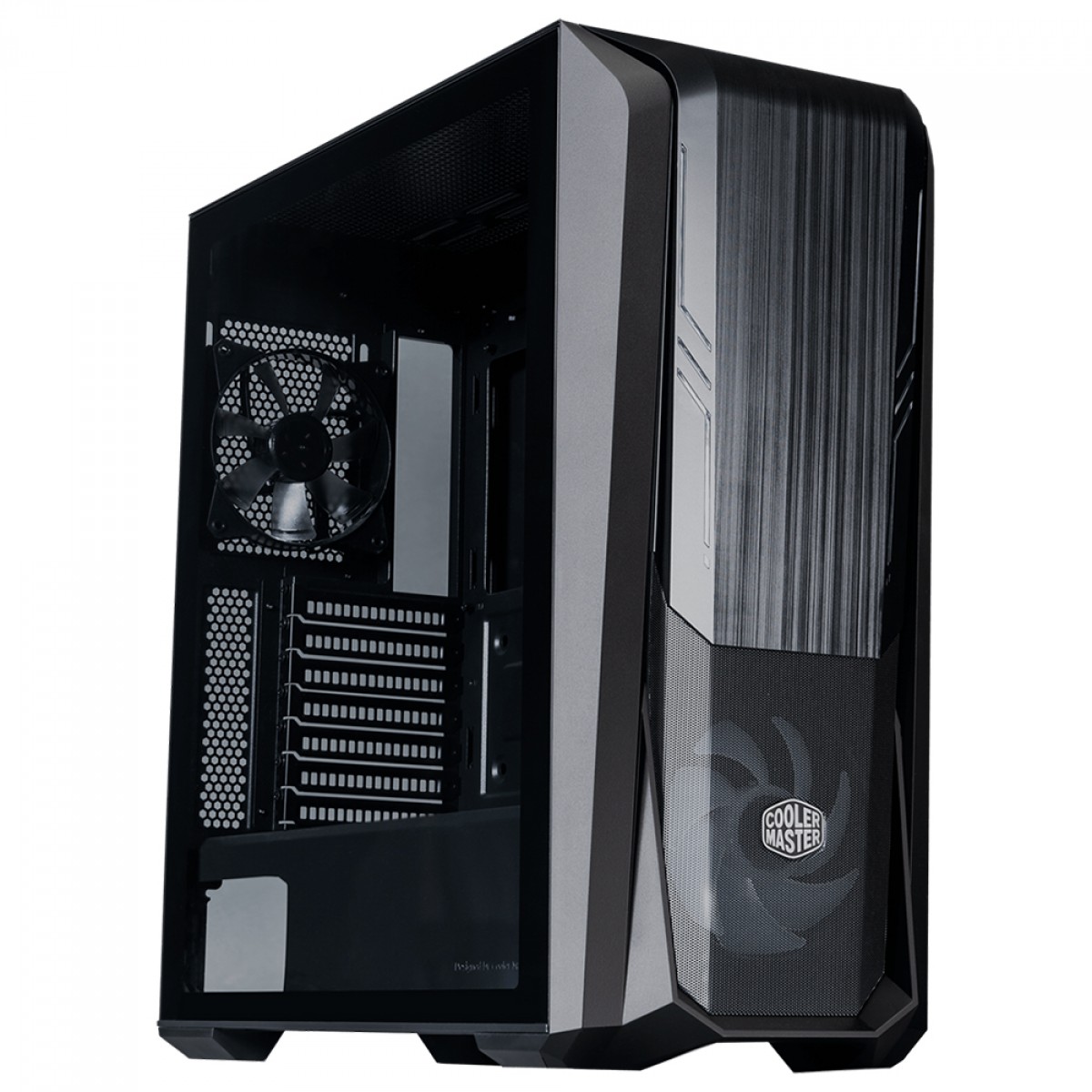 Gabinete Gamer Cooler Master MasterBox 500, Mid Tower, Vidro Temperado, Black, Sem Fonte, Com 2 Fans, MB500-KGNN-S00