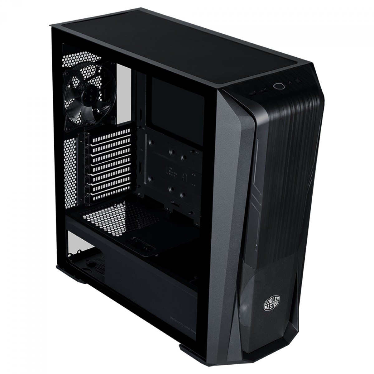 Gabinete Gamer Cooler Master MasterBox 500, Mid Tower, Vidro Temperado, Black, Sem Fonte, Com 2 Fans, MB500-KGNN-S00
