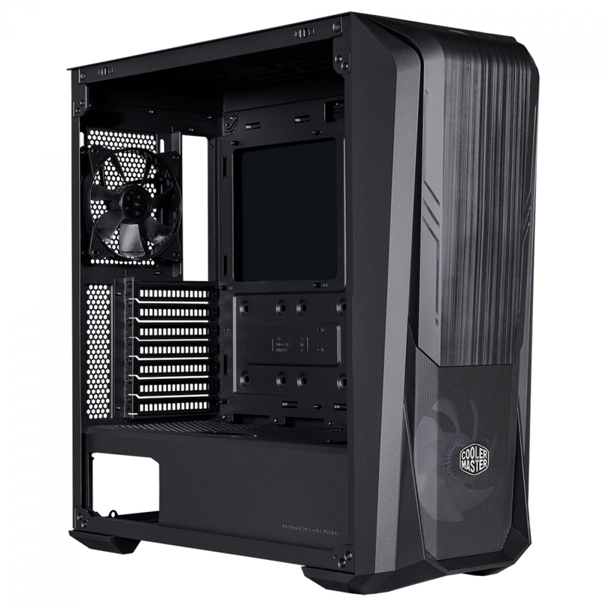 Gabinete Gamer Cooler Master MasterBox 500, Mid Tower, Vidro Temperado, Black, Sem Fonte, Com 2 Fans, MB500-KGNN-S00