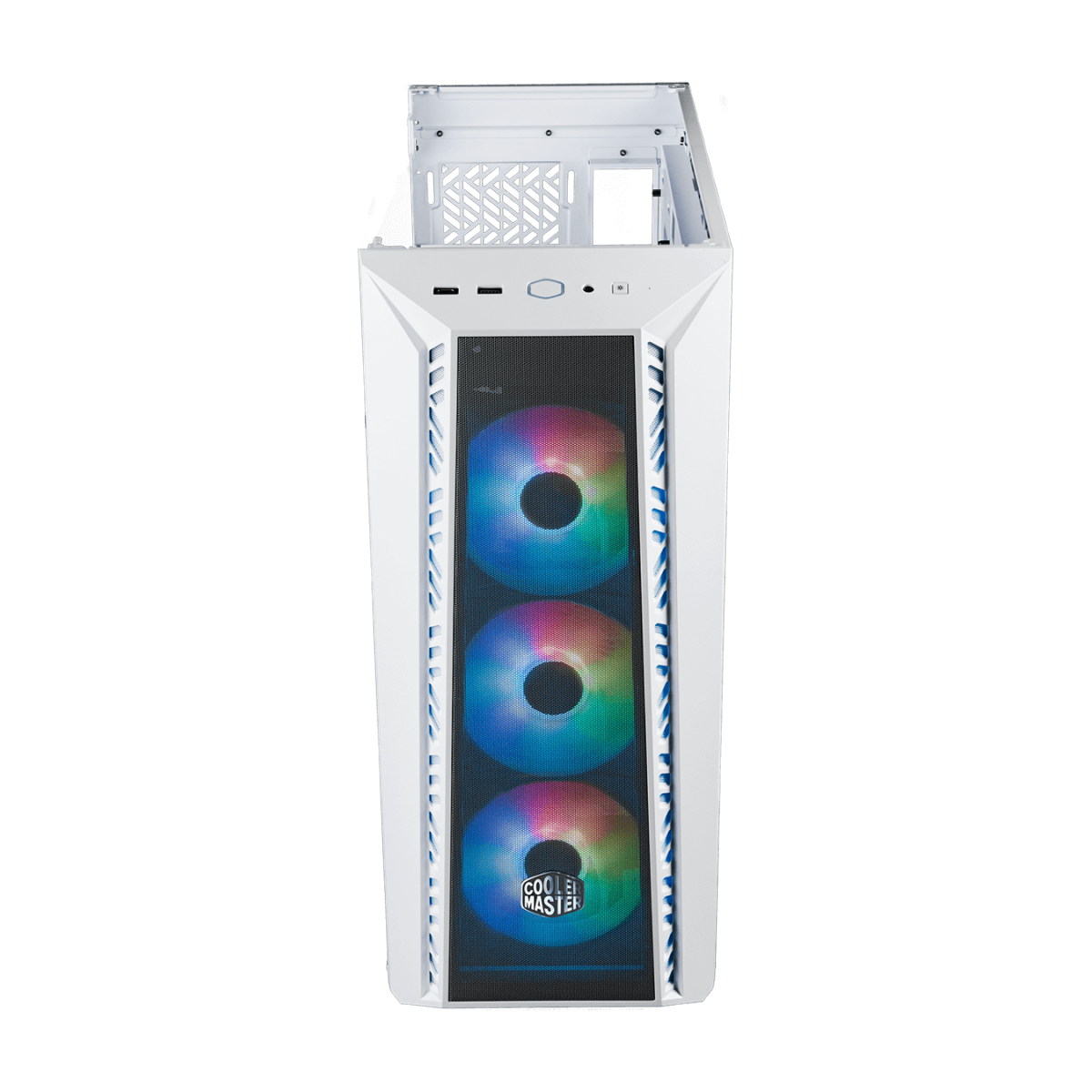 Gabinete Gamer Cooler Master Masterbox 520 Mesh, Vidro Temperado, E-ATX, White, Com 3 Fans ARGB, MB520-WGNN-S00