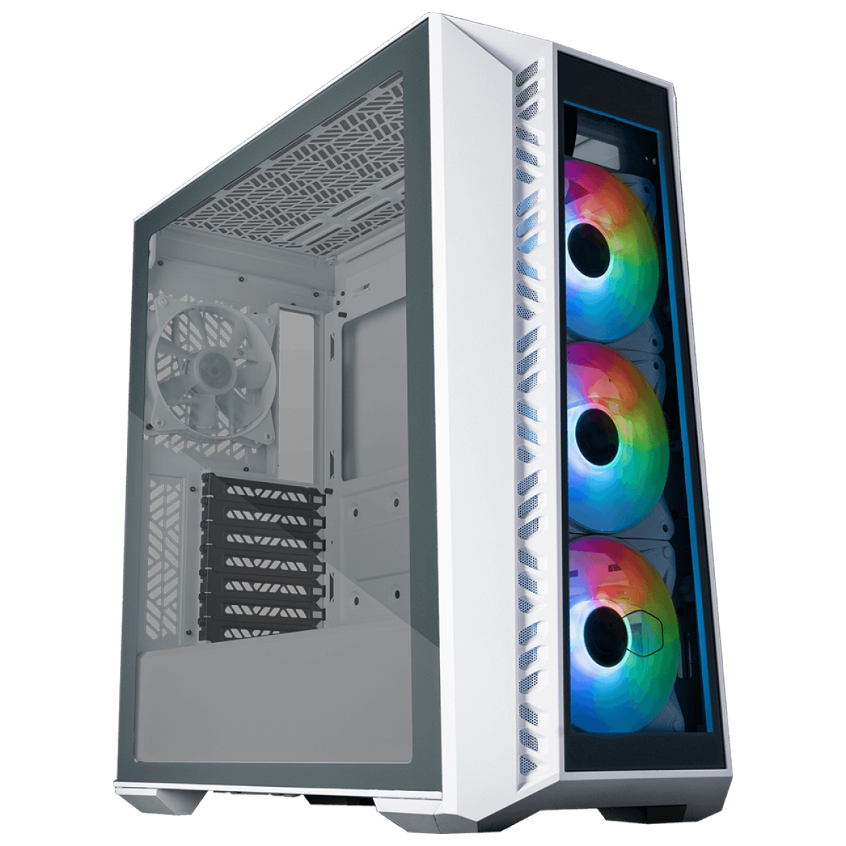 Gabinete Gamer Cooler Master Masterbox 520, Mid Tower, Vidro Temperado, ATX, White, Com 4 Fans, ARGB, MB520-WGNN-S01