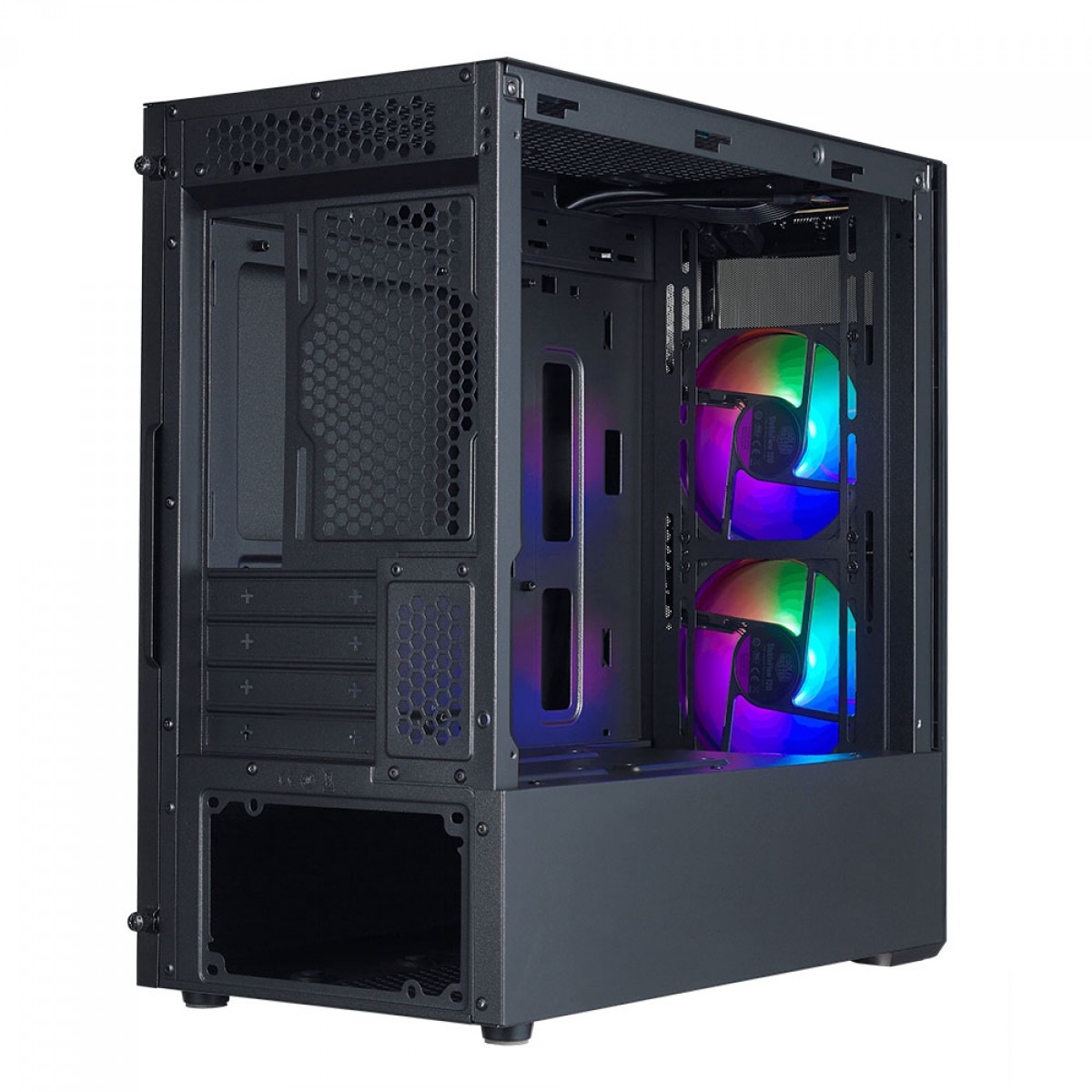 Gabinete Gamer Cooler Master MasterBox MB311L ARGB, Mini Tower, Vidro Temperado, Black, Micro ATX, Sem Fonte, Com 2 Fans, MCB-B311L-KGNN-S02