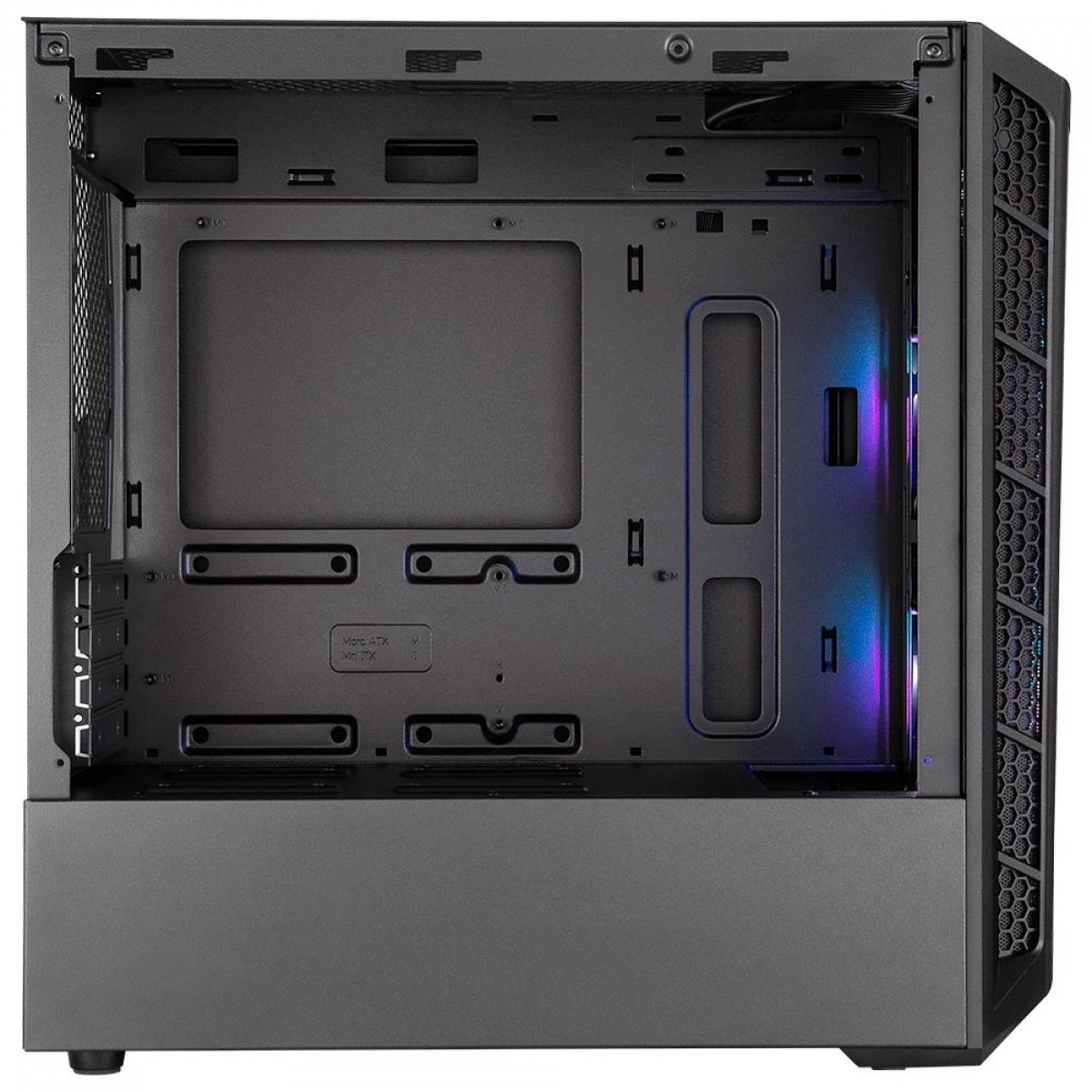 Gabinete Gamer Cooler Master MasterBox MB311L ARGB, Mini Tower, Vidro Temperado, Black, Micro ATX, Sem Fonte, Com 2 Fans, MCB-B311L-KGNN-S02