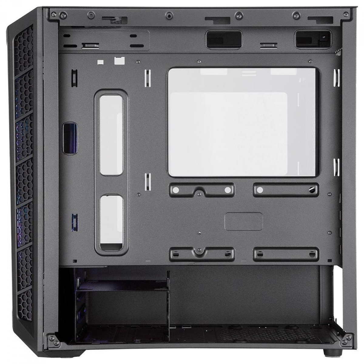 Gabinete Gamer Cooler Master MasterBox MB311L ARGB, Mini Tower, Vidro Temperado, Black, Micro ATX, Sem Fonte, Com 2 Fans, MCB-B311L-KGNN-S02