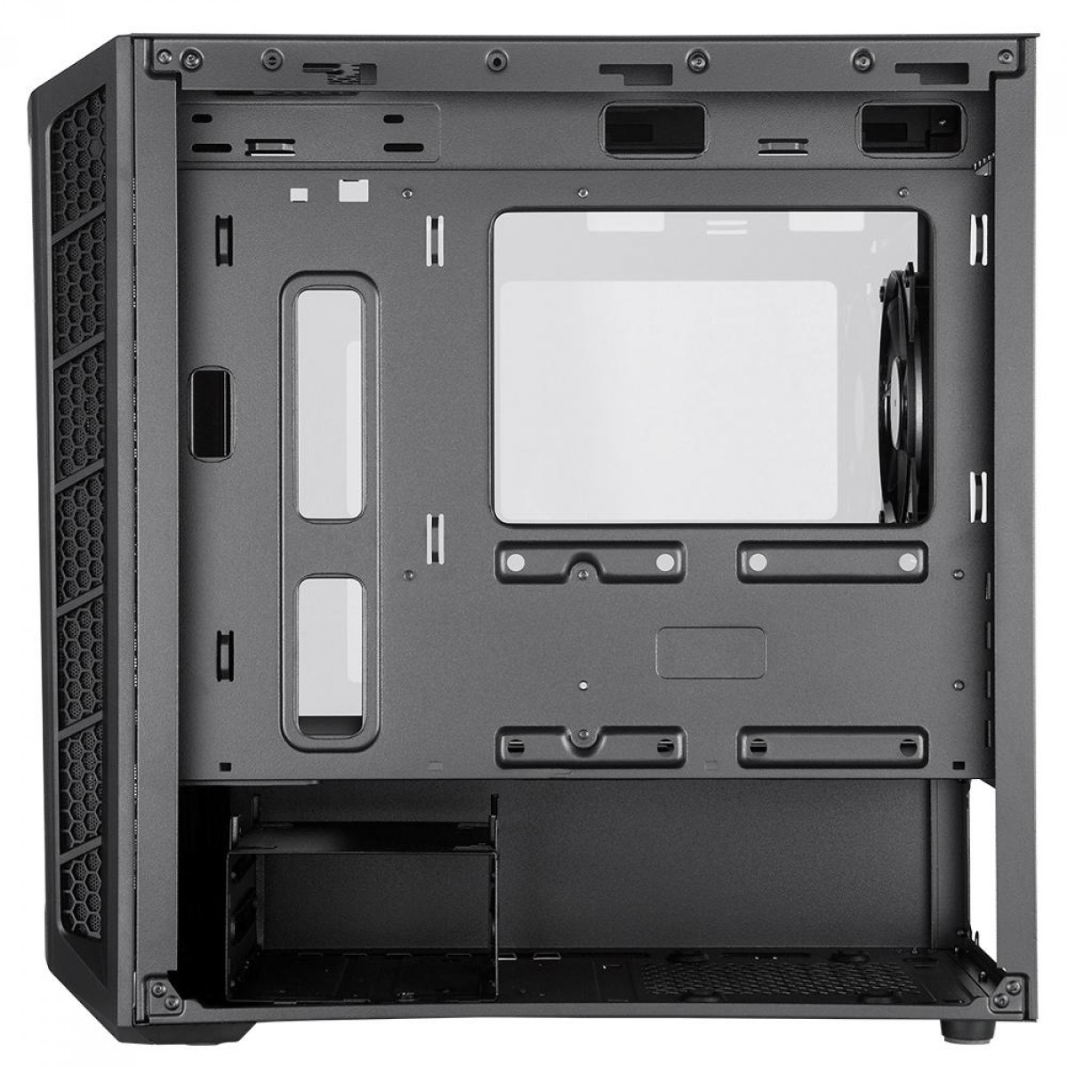 Gabinete Gamer Cooler Master MasterBox MB311L, Mini Tower, Vidro Temperado, Black, Micro ATX, Sem Fonte, Com 1 Fan, MCB-B311L-KGNN-S00