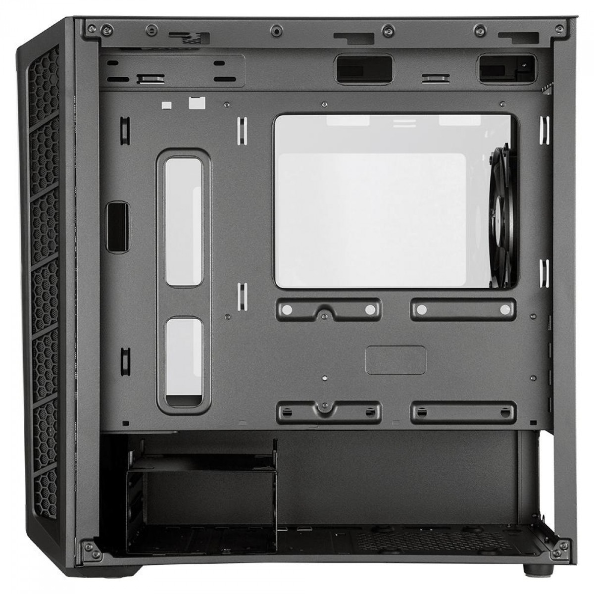 Gabinete Gamer Cooler Master MasterBox MB320L, Mini Tower, Vidro Temperado, Black, Micro ATX, Sem Fonte, Com 1 Fan, MCB-B320L-KGNN-S00