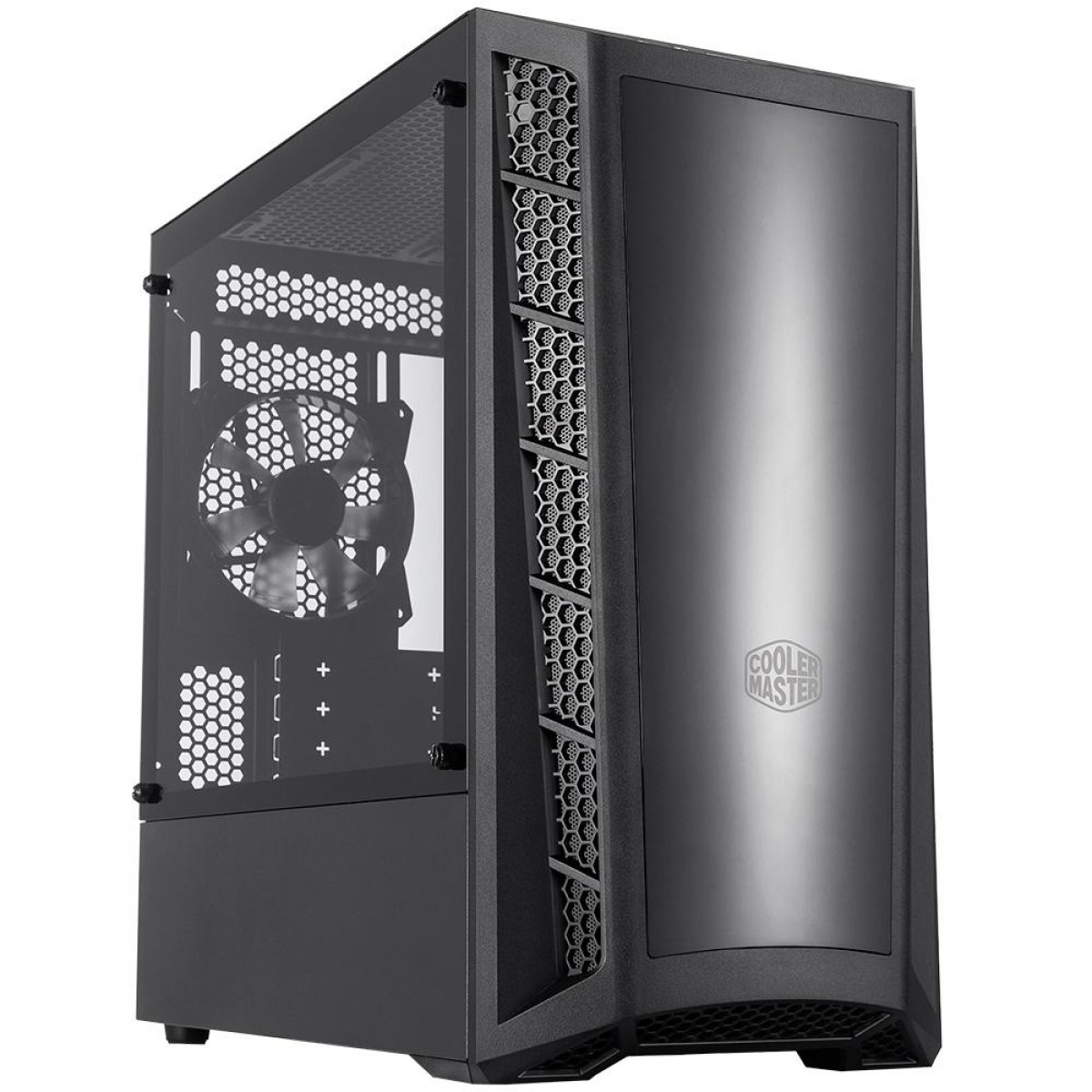 Gabinete Gamer Cooler Master MasterBox MB320L, Mini Tower, Vidro Temperado, Black, Micro ATX, Sem Fonte, Com 1 Fan, MCB-B320L-KGNN-S00
