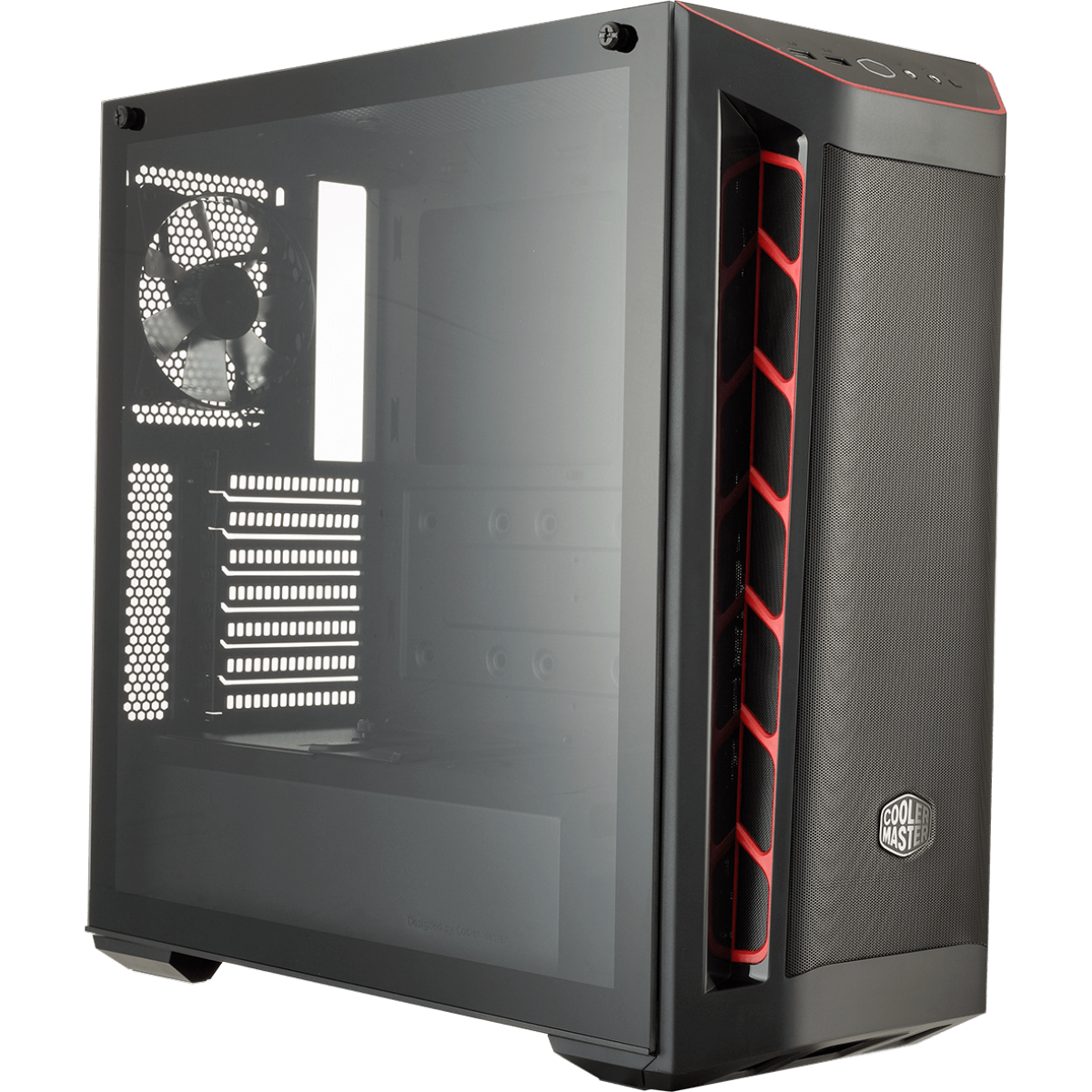 Gabinete Gamer Cooler Master Masterbox MB511 TG, Mid Tower, Vidro Temperado, Red, MCB-B511D-KGNN-S00, Sem Fonte, Com 1 Fan