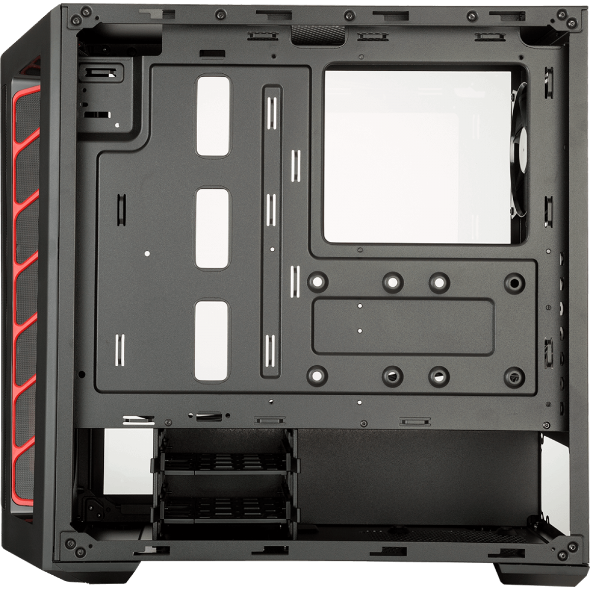 Gabinete Gamer Cooler Master Masterbox MB511 TG, Mid Tower, Vidro Temperado, Red, MCB-B511D-KGNN-S00, Sem Fonte, Com 1 Fan