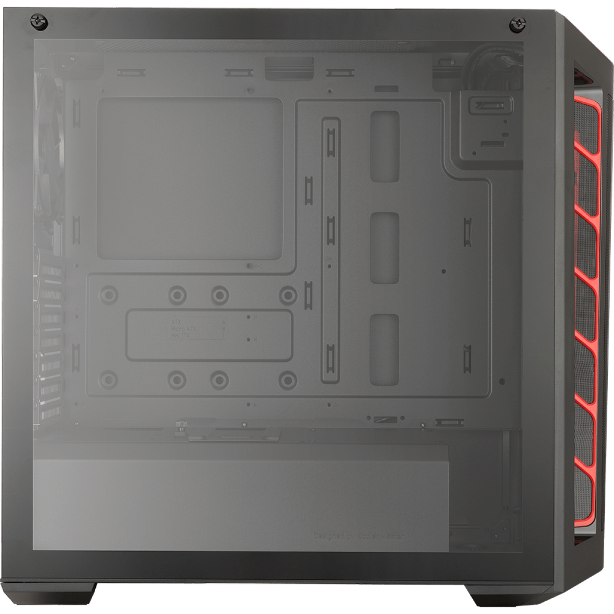 Gabinete Gamer Cooler Master Masterbox MB511 TG, Mid Tower, Vidro Temperado, Red, MCB-B511D-KGNN-S00, Sem Fonte, Com 1 Fan