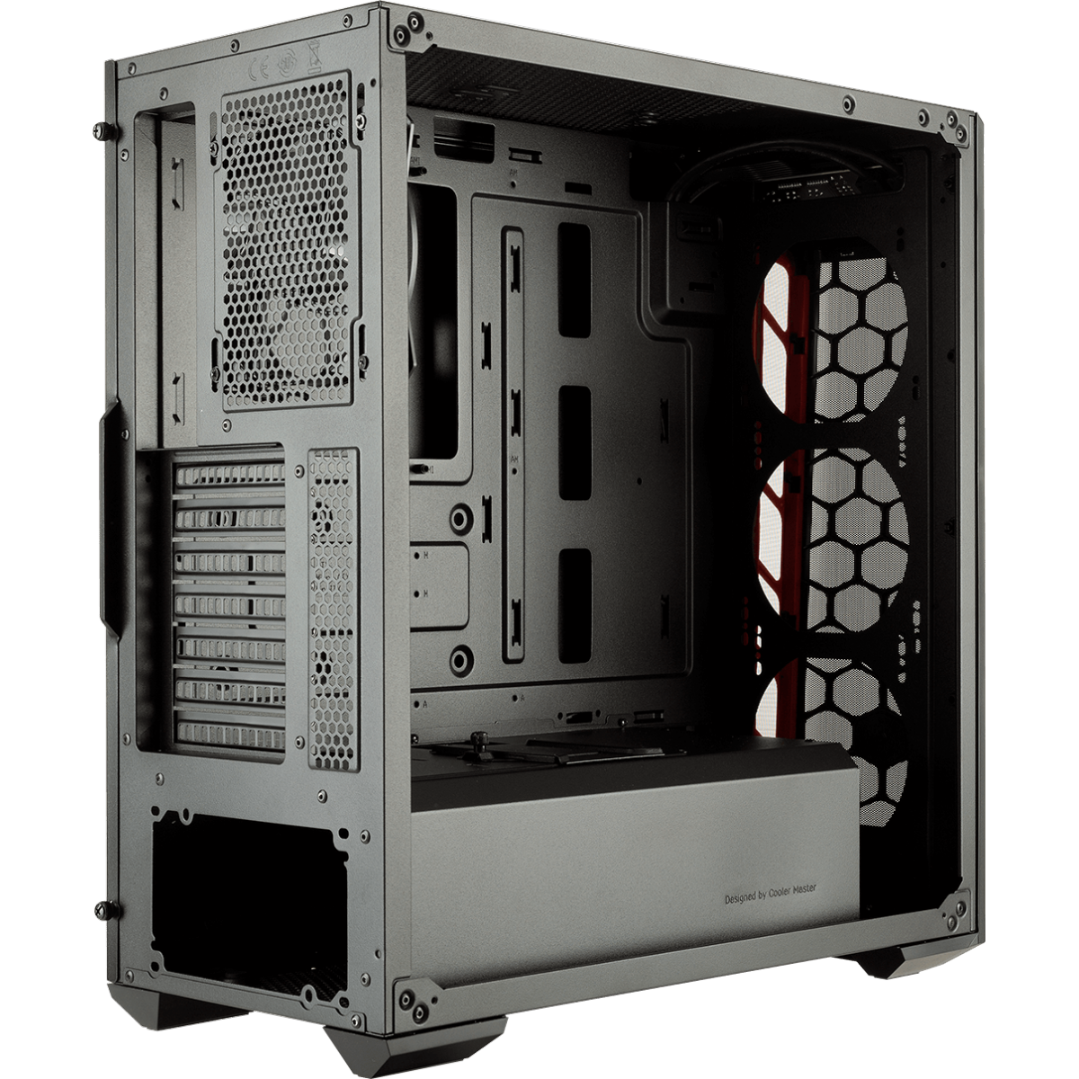 Gabinete Gamer Cooler Master Masterbox MB511 TG, Mid Tower, Vidro Temperado, Red, MCB-B511D-KGNN-S00, Sem Fonte, Com 1 Fan