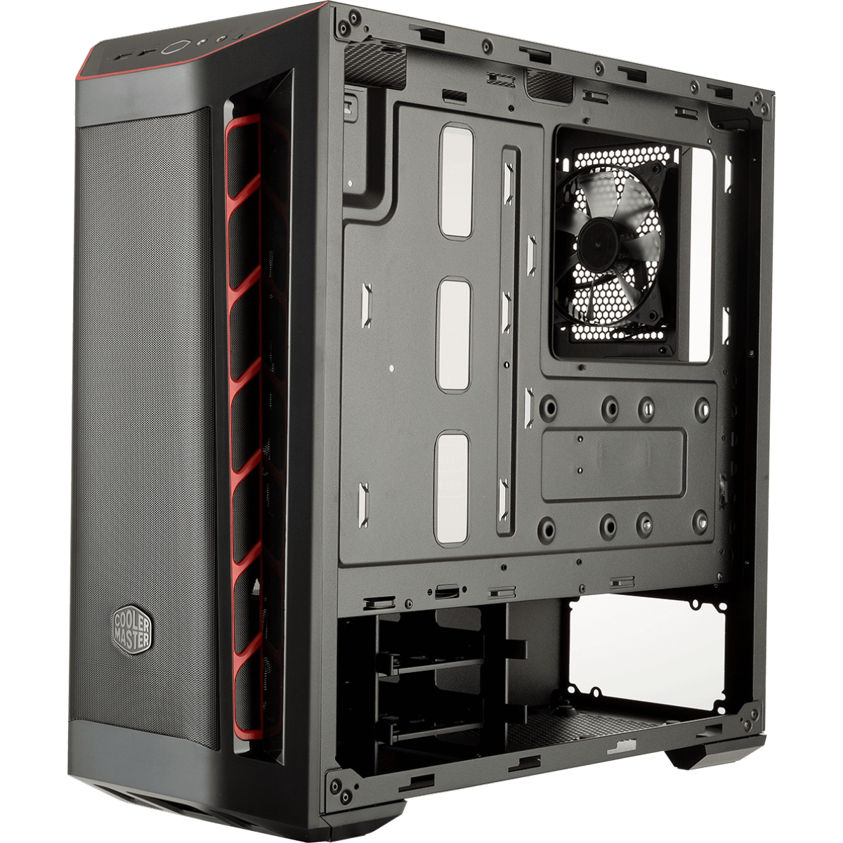 Gabinete Gamer Cooler Master Masterbox MB511 TG, Mid Tower, Vidro Temperado, Red, MCB-B511D-KGNN-S00, Sem Fonte, Com 1 Fan