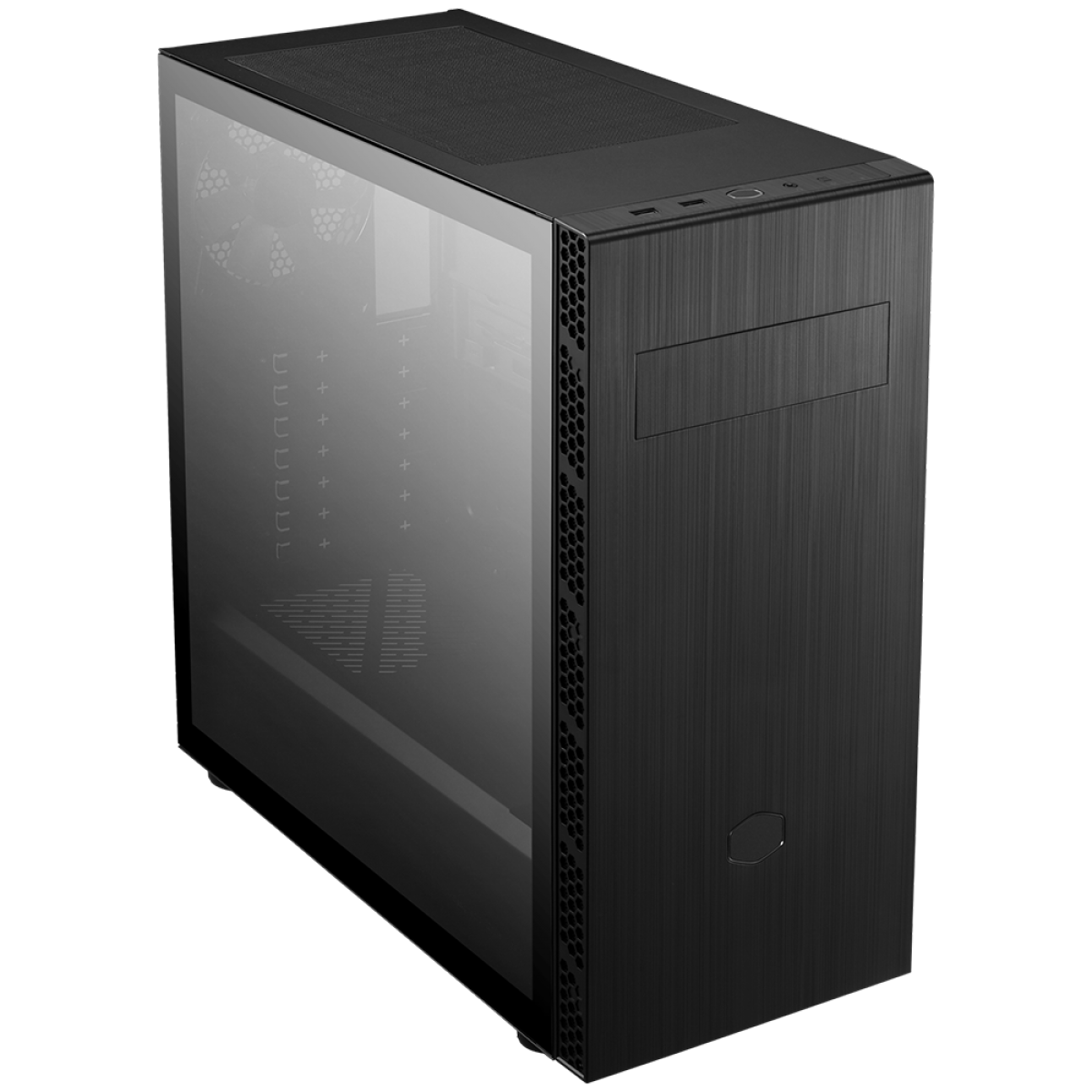 Gabinete Gamer Cooler Master Masterbox MB600L V2 TG, Mid Tower, Black, Sem Fonte, Com 1 Fan, Com ODD, MB600L2-KGNN-S00