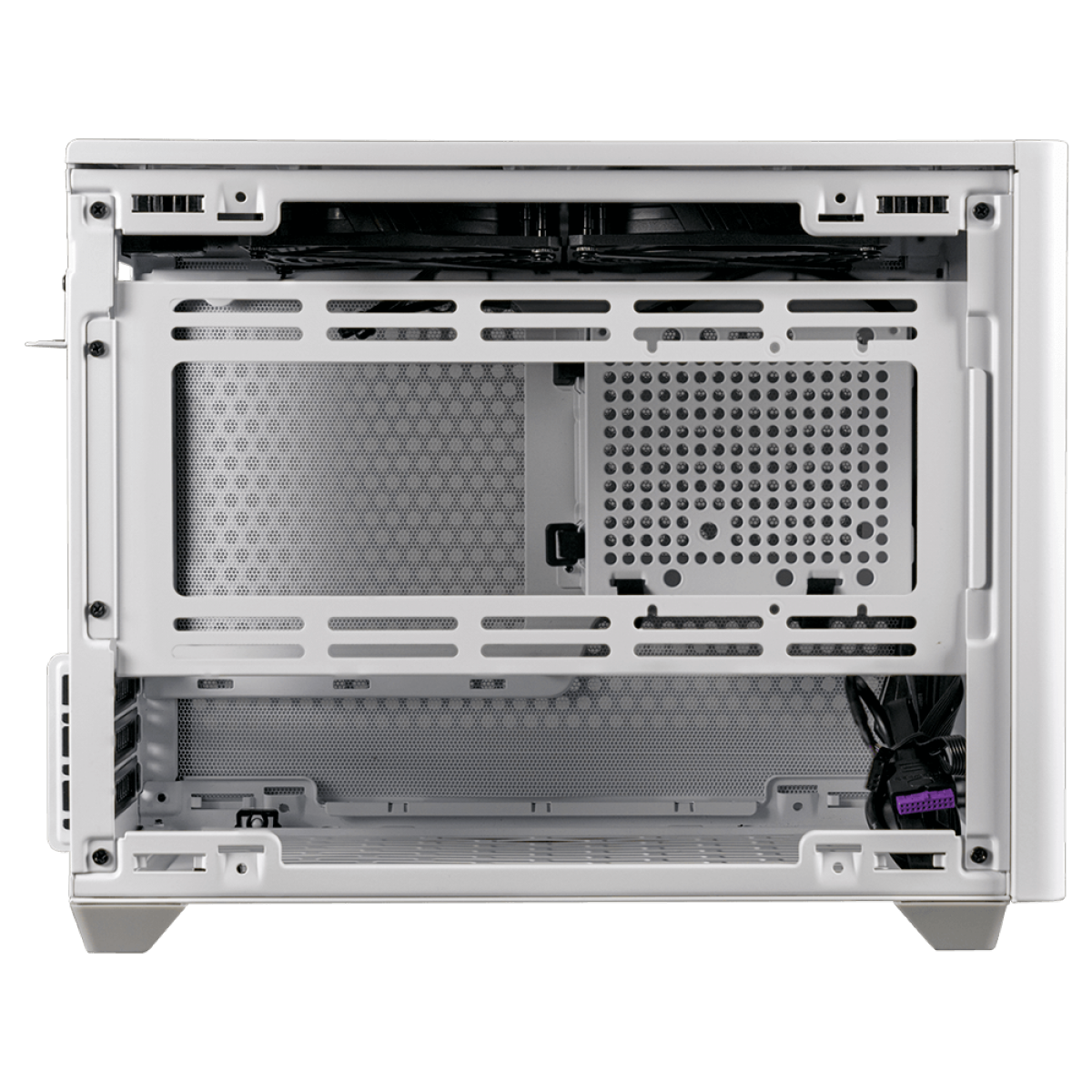 Gabinete Gamer Cooler Master MasterBox NR200P, White, Mini ITX, Vidro Temperado, Sem Fonte, Com 2 Fans, MCB-NR200P-WGNN-S00