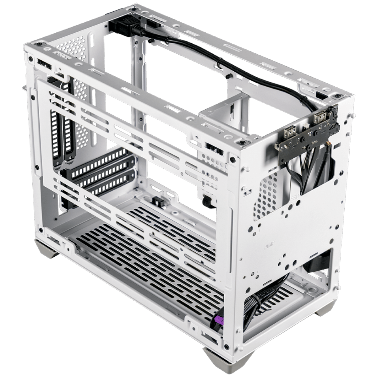 Gabinete Gamer Cooler Master MasterBox NR200P, White, Mini ITX, Vidro Temperado, Sem Fonte, Com 2 Fans, MCB-NR200P-WGNN-S00