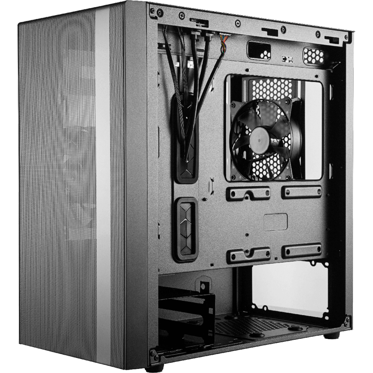 Gabinete Gamer Cooler Master MasterBox NR400, Mini Tower, Vidro Temperado, Com 2 Fans, Black, Sem Fonte, MCB-NR400-KGNN-S00