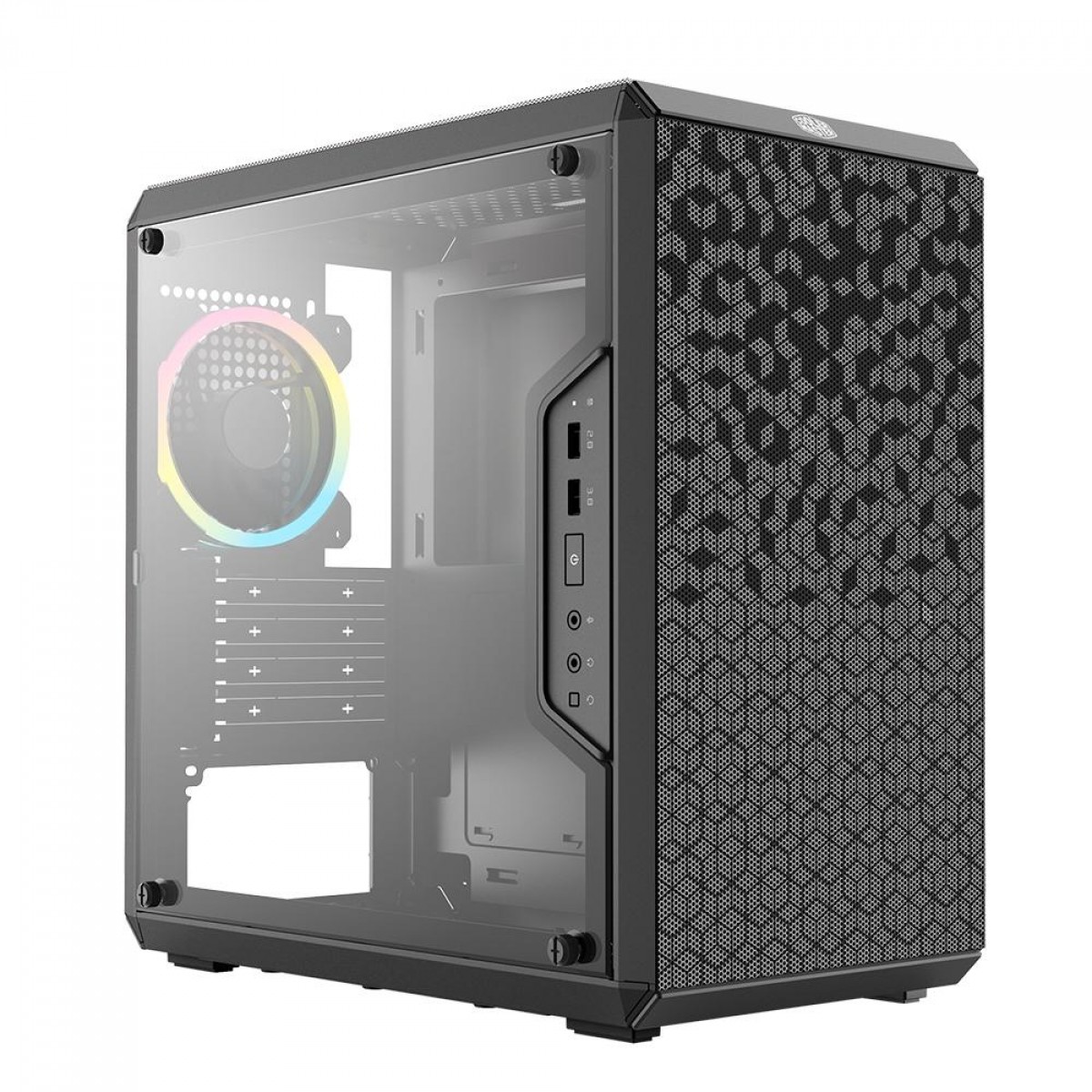Gabinete Gamer Cooler Master Masterbox Q300L, Mini Tower, Rainbow, Black, Sem Fonte, Com 1 Fan, MCB-Q300L-KANN-S01