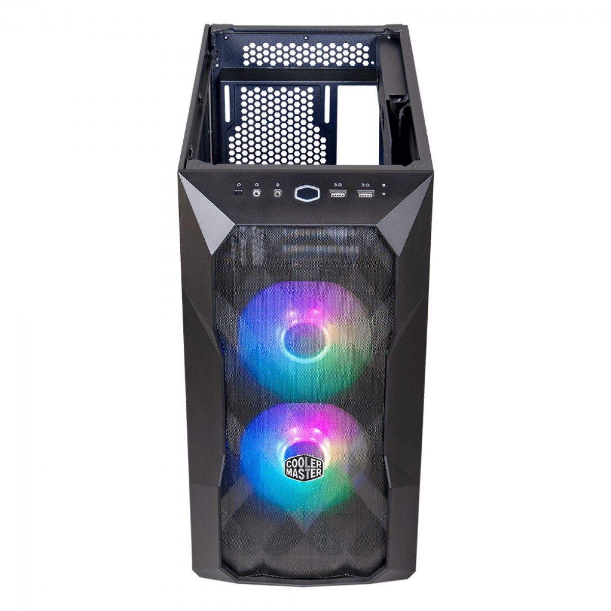 Gabinete Gamer Cooler Master Masterbox TD300 Mesh, Mid Tower, Vidro Temperado, Black, Sem Fonte, Com 2 Fans, TD300-KGNN-S00