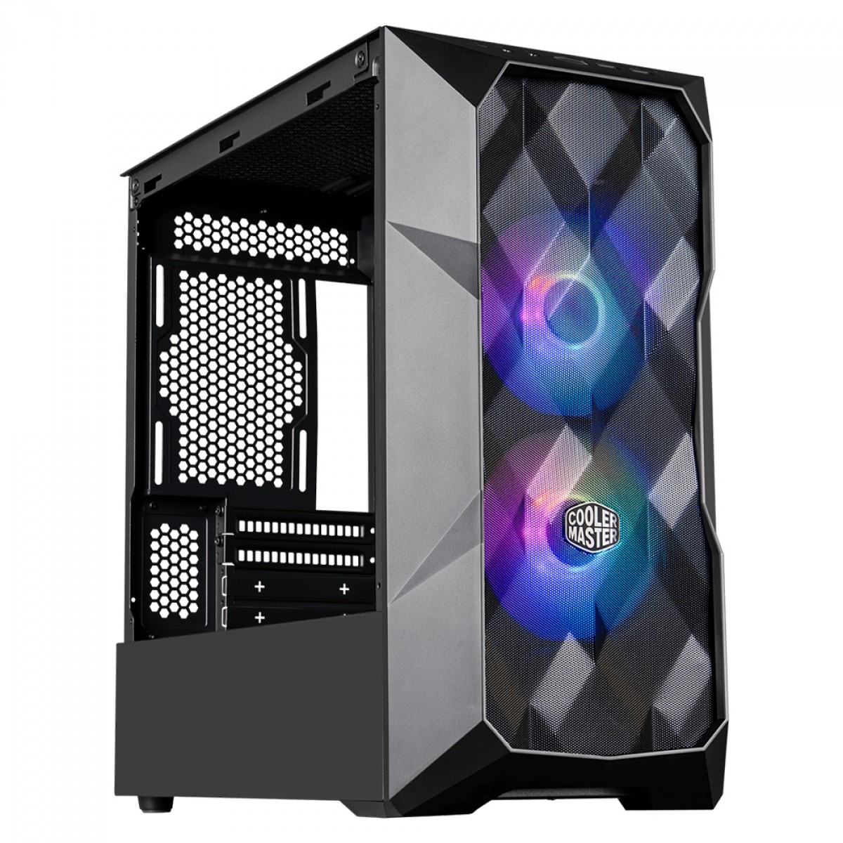 Gabinete Gamer Cooler Master Masterbox TD300 Mesh, Mid Tower, Vidro Temperado, Black, Sem Fonte, Com 2 Fans, TD300-KGNN-S00