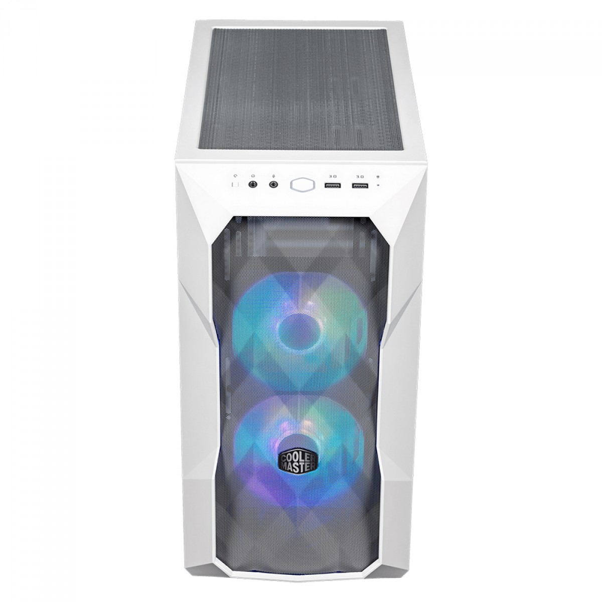 Gabinete Gamer Cooler Master Masterbox TD300 Mesh, Mid Tower, Vidro Temperado, White, Sem Fonte, Com 2 Fans, TD300-WGNN-S00