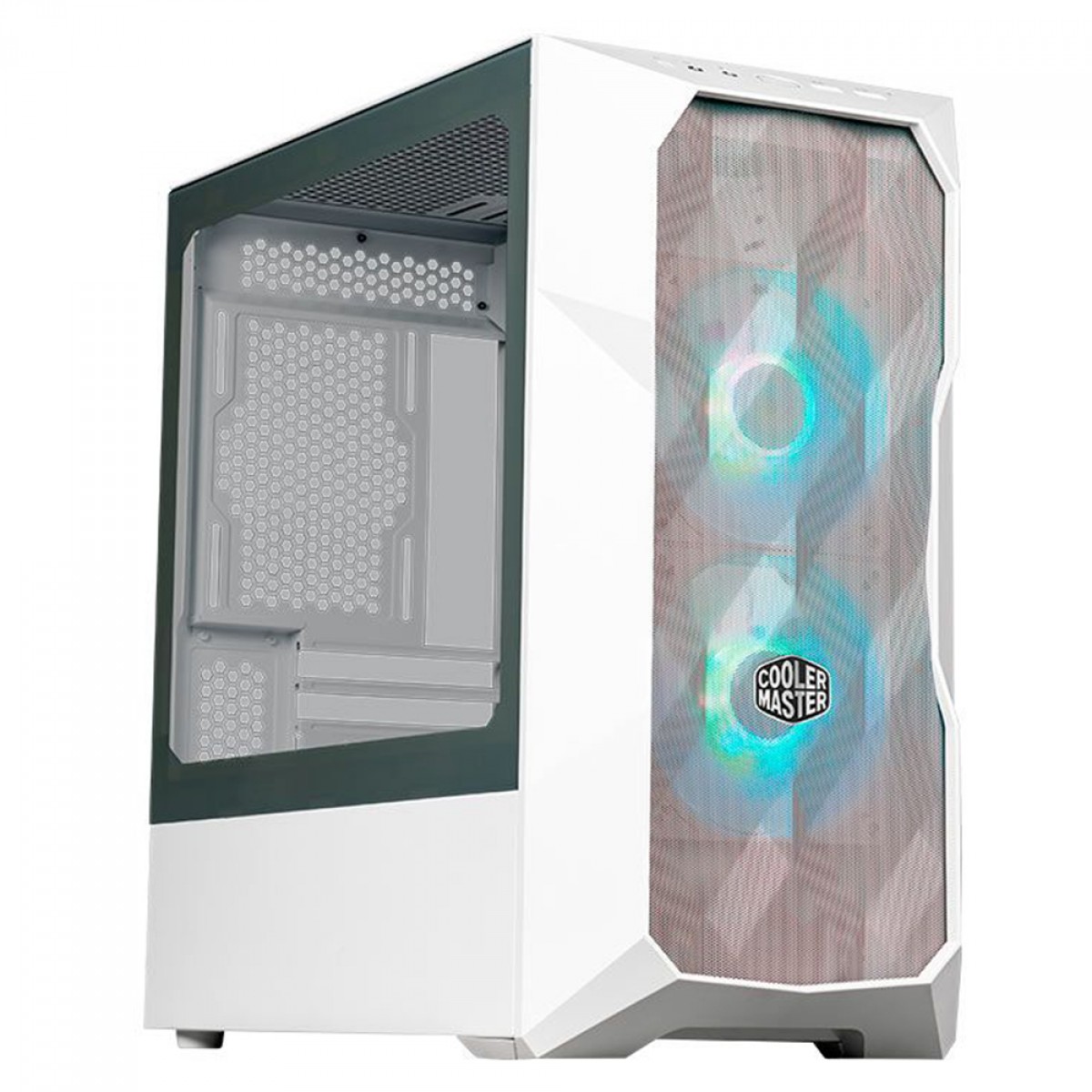 Gabinete Gamer Cooler Master Masterbox TD300 Mesh, Mid Tower, Vidro Temperado, White, Sem Fonte, Com 2 Fans, TD300-WGNN-S00