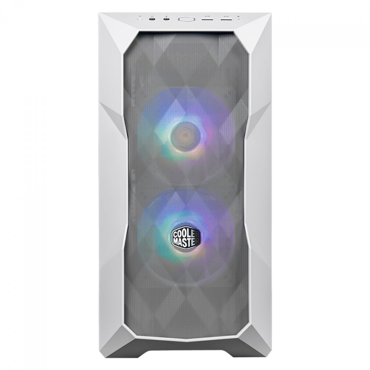 Gabinete Gamer Cooler Master Masterbox TD300 Mesh, Mid Tower, Vidro Temperado, White, Sem Fonte, Com 2 Fans, TD300-WGNN-S00