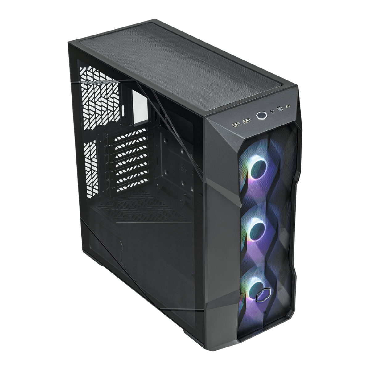 Gabinete Gamer Cooler Master Masterbox TD500 Mesh V2, Mid Tower, ATX, Vidro Temperado, Sem Fonte, Com 3 Fan, ARGB, Black, TD500V2-KGNN-S00