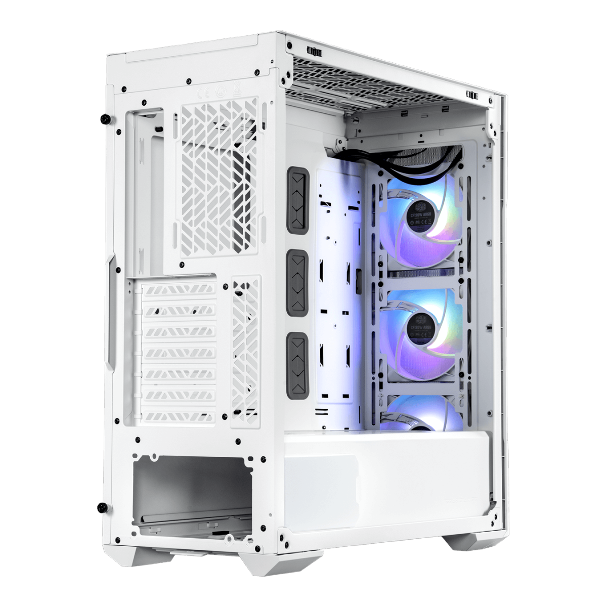 Gabinete Gamer Cooler Master Masterbox TD500 Mesh V2, Mid Tower, ATX, Vidro Temperado, Sem Fonte, Com 3 Fan, ARGB, White, TD500V2-WGNN-S00