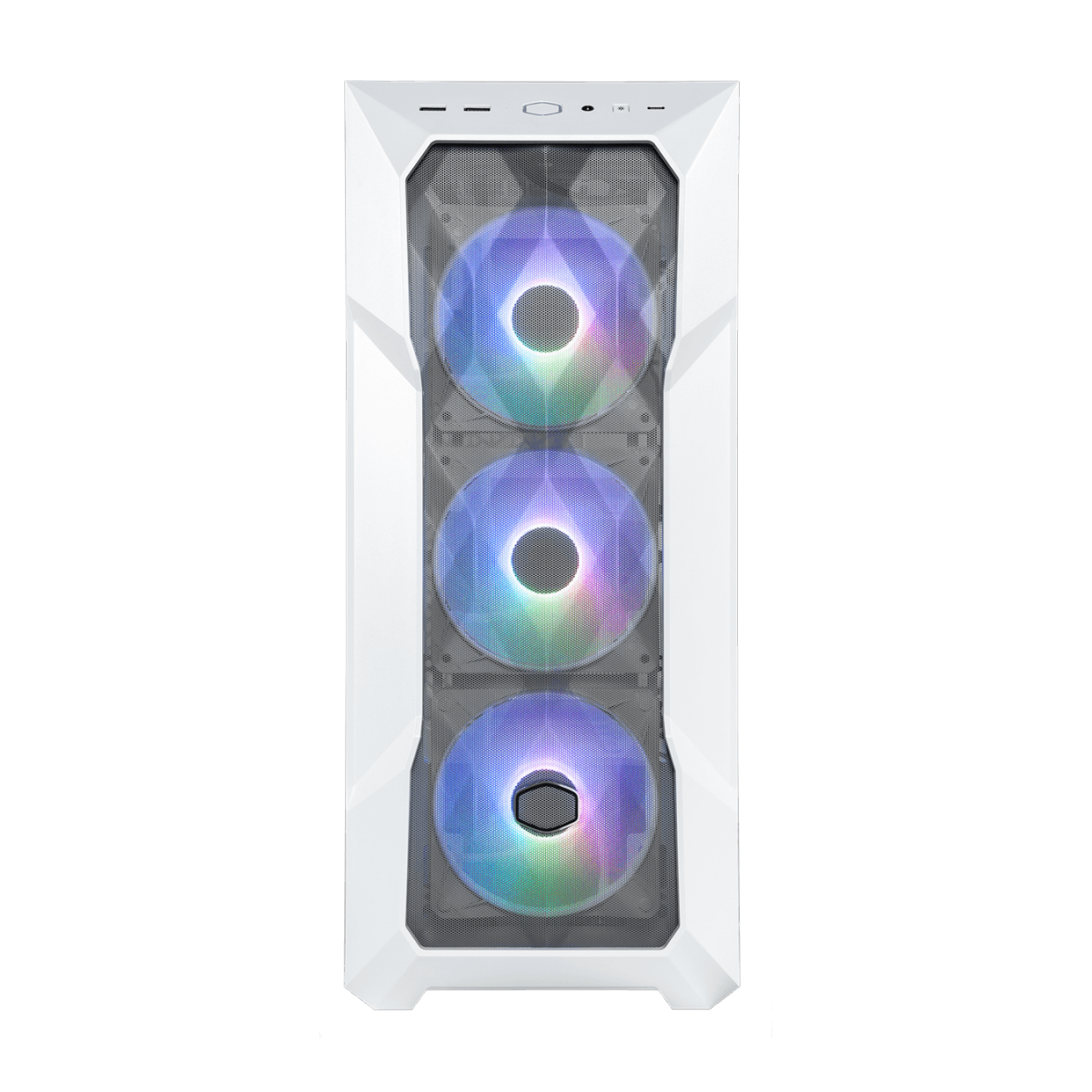Gabinete Gamer Cooler Master Masterbox TD500 Mesh V2, Mid Tower, ATX, Vidro Temperado, Sem Fonte, Com 3 Fan, ARGB, White, TD500V2-WGNN-S00