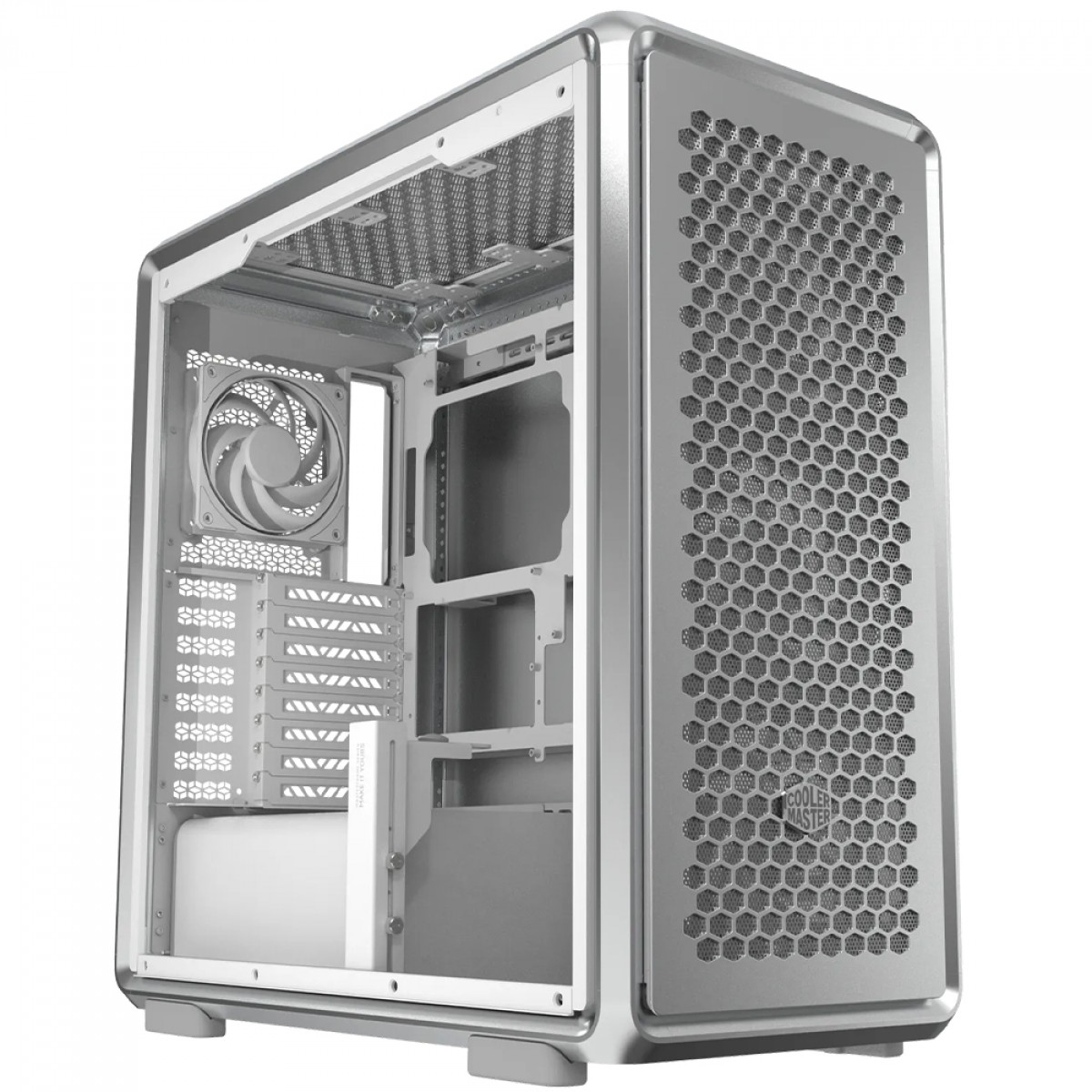 Gabinete Gamer Cooler Master MasterFrame 600, Vidro Temperado, Mid Tower, E-ATX, Com 4 Fans, Prata, MF600-SGNN-S00