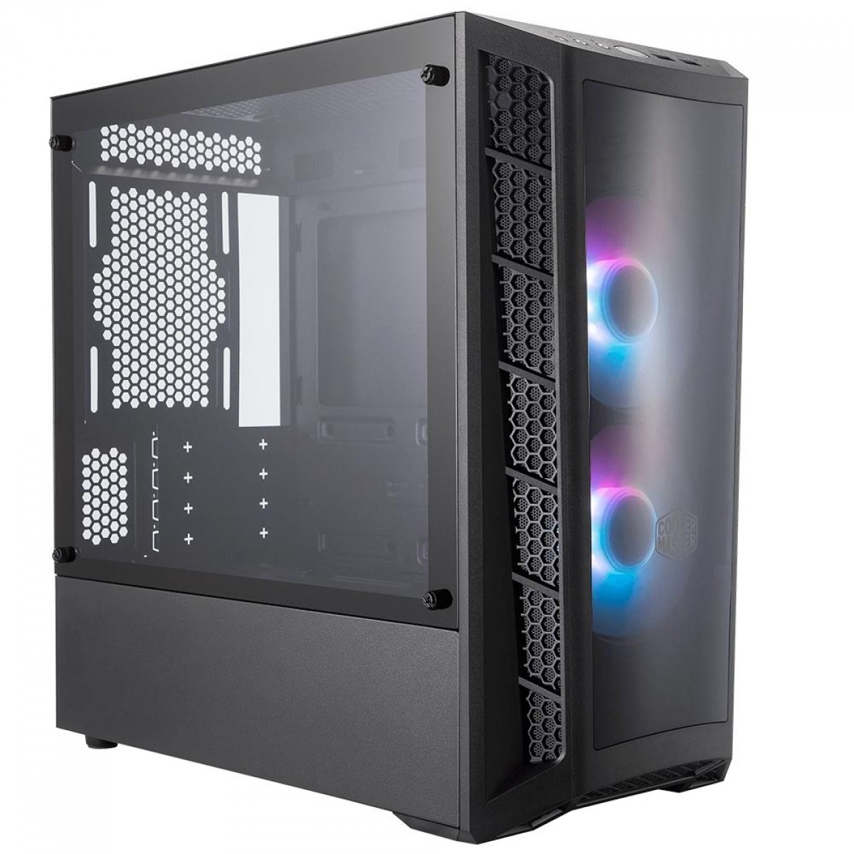Gabinete Gamer Cooler Master MB320L ARGB, Mini Tower, ARGB, Vidro Temperado, Black, Com 2 Fans, Sem Fonte, MCB-B320L-KGNN-S02