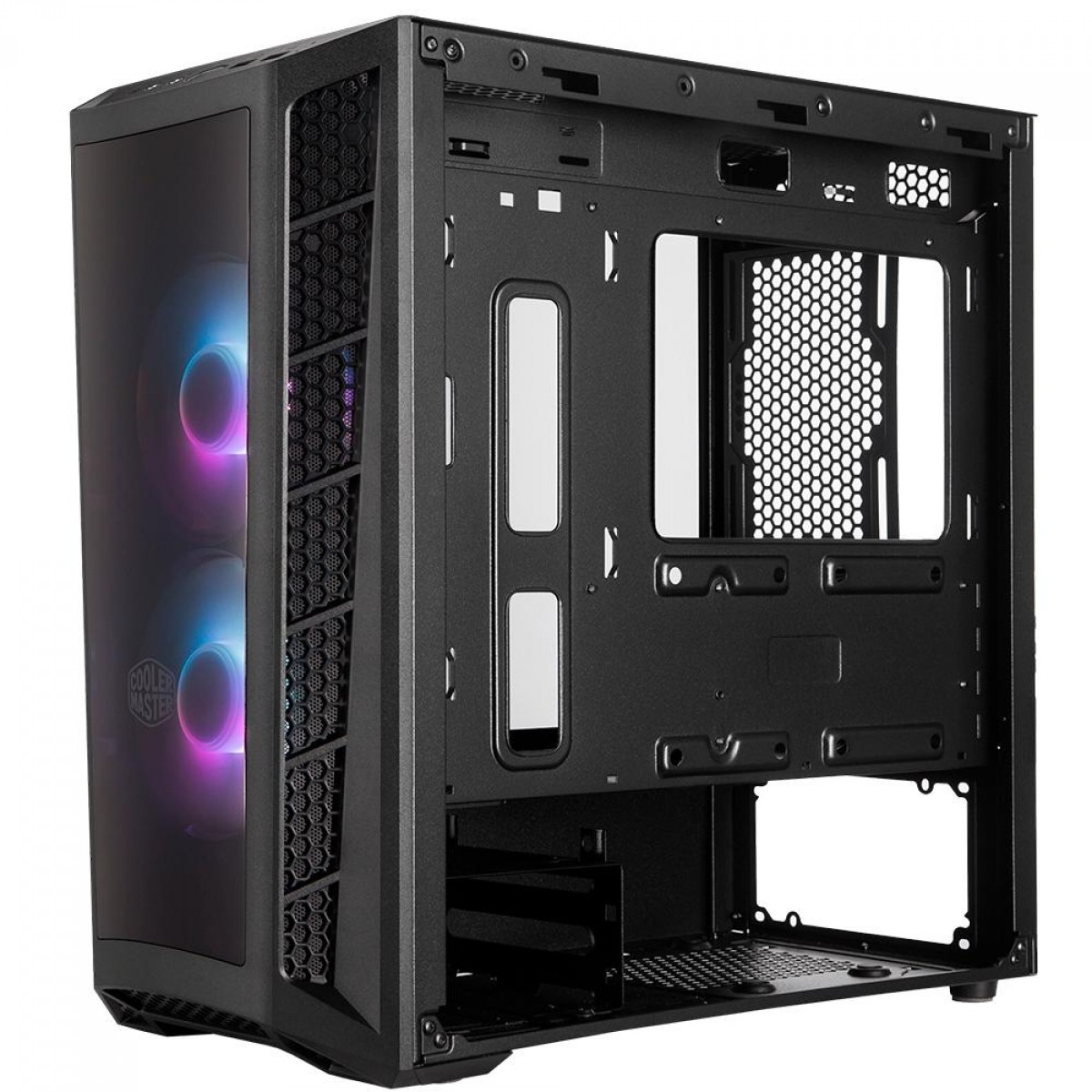 Gabinete Gamer Cooler Master MB320L ARGB, Mini Tower, ARGB, Vidro Temperado, Black, Com 2 Fans, Sem Fonte, MCB-B320L-KGNN-S02