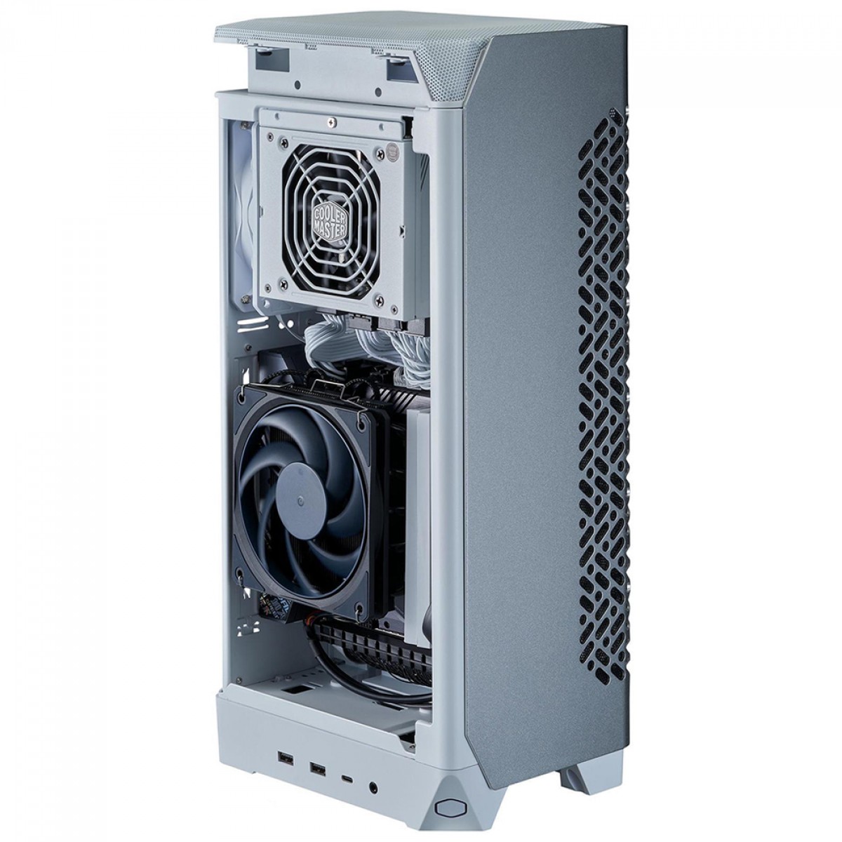 Gabinete Gamer Cooler Master Ncore 100 Air, Mini Tower, Mini ITX, Sem Fonte, Com 2 fans, Branco, NR100-WNNN-S00