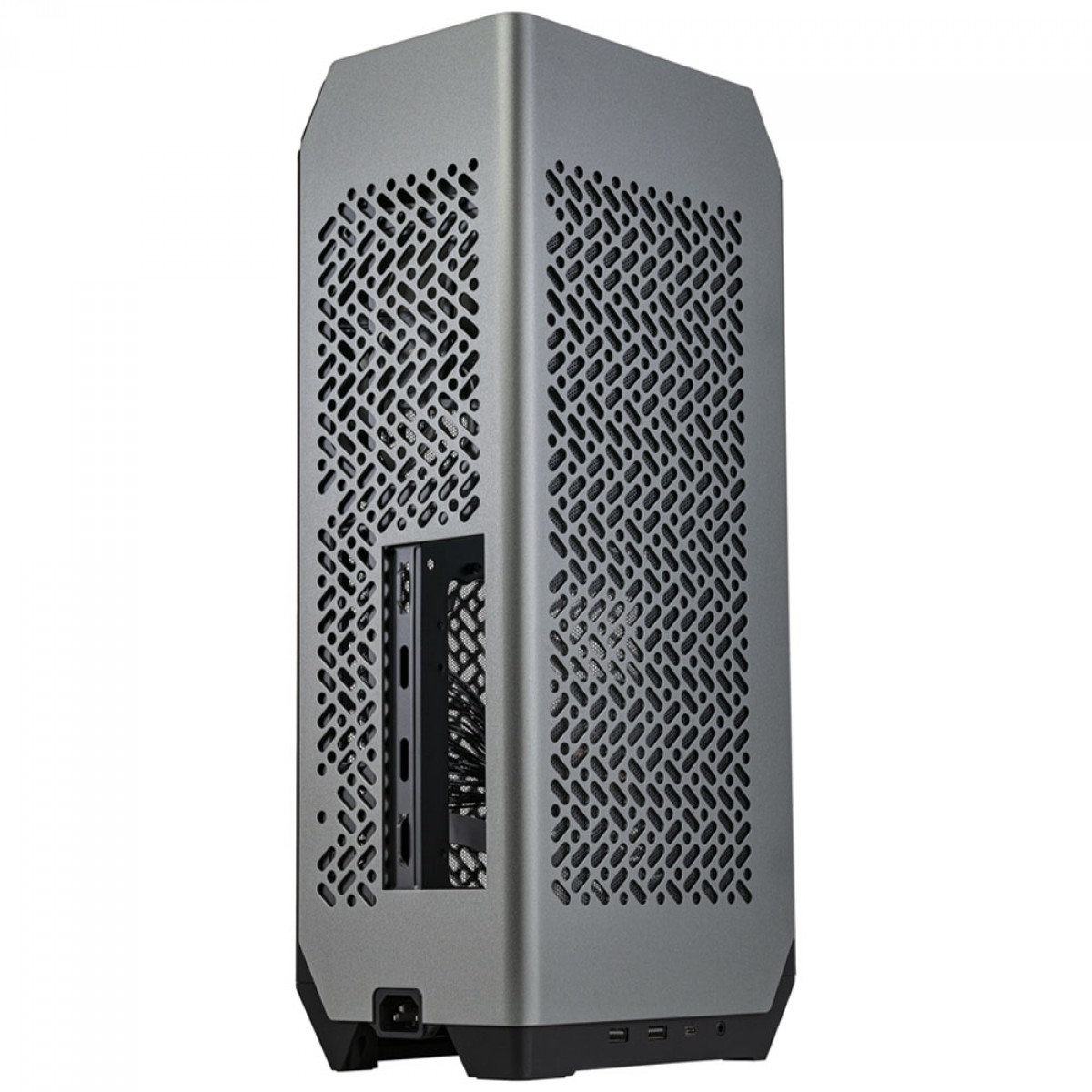Gabinete Gamer Cooler Master Ncore 100 Max, Mini Tower, Mini ITX, Fonte 850W, Water Cooler 120mm, 1 fan, Cinza, NR100-MNNN85-SL0
