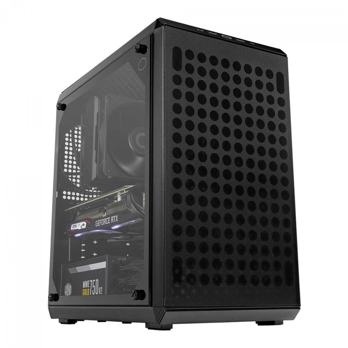Gabinete Gamer Cooler Master Q300L V2, Mini Tower, Black, Sem Fonte, Com 1 Fan, Q300LV2-KGNN-S00