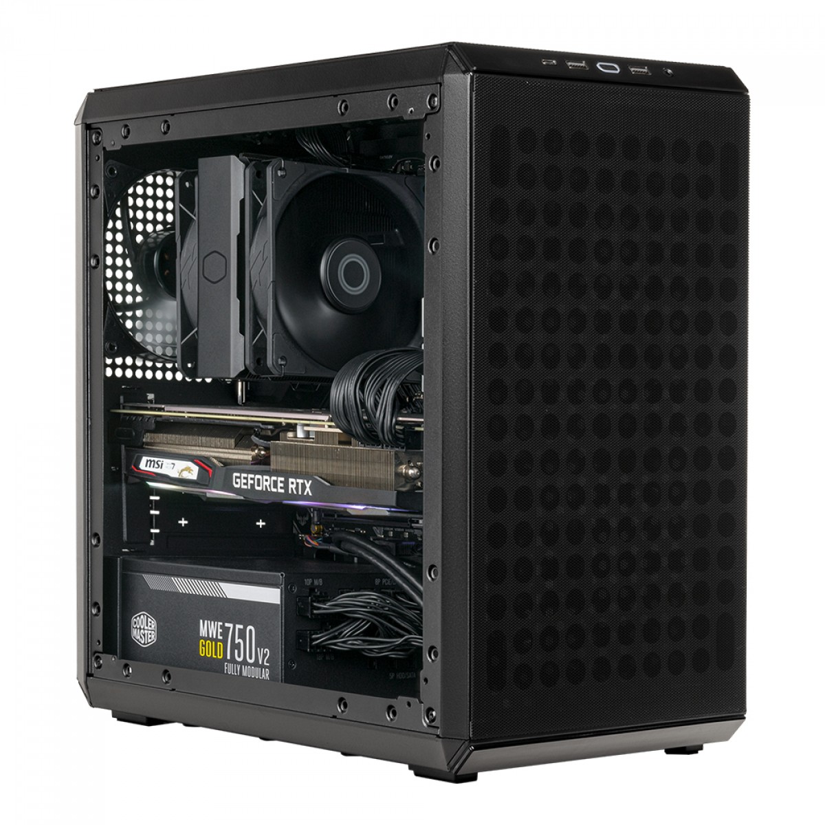 Gabinete Gamer Cooler Master Q300L V2, Mini Tower, Black, Sem Fonte, Com 1 Fan, Q300LV2-KGNN-S00
