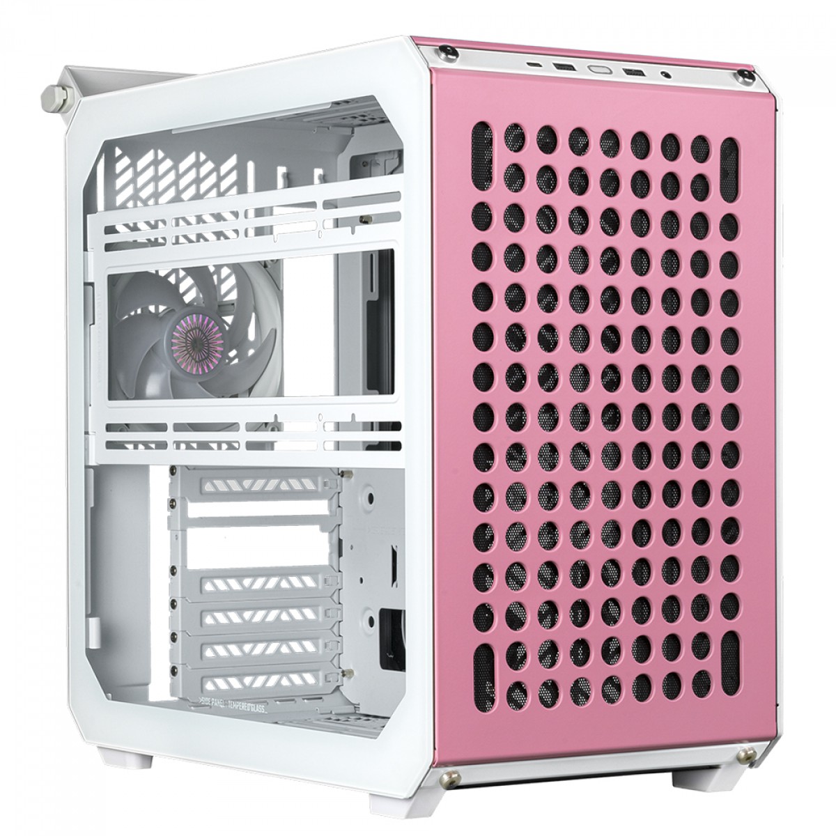 Gabinete Gamer Cooler Master Qube 500 Flatpack Macaron Edition, Modular, Mid-Tower, Vidro Temperado, E-ATX, Sem Fonte, Com 1 Fan, Q500-DGNN-S00