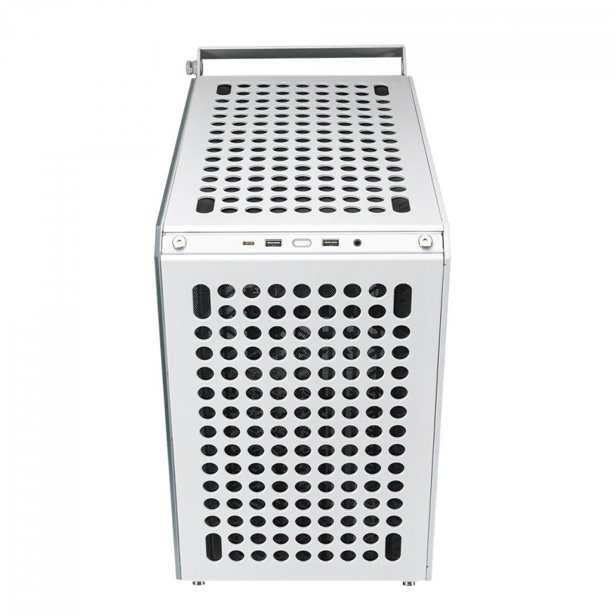 Gabinete Gamer Cooler Master Qube 500 Flatpack, Mid-Tower, Vidro Temperado, E-ATX, Branco, Sem Fonte, Com 1 Fan, Q500-WGNN-S00
