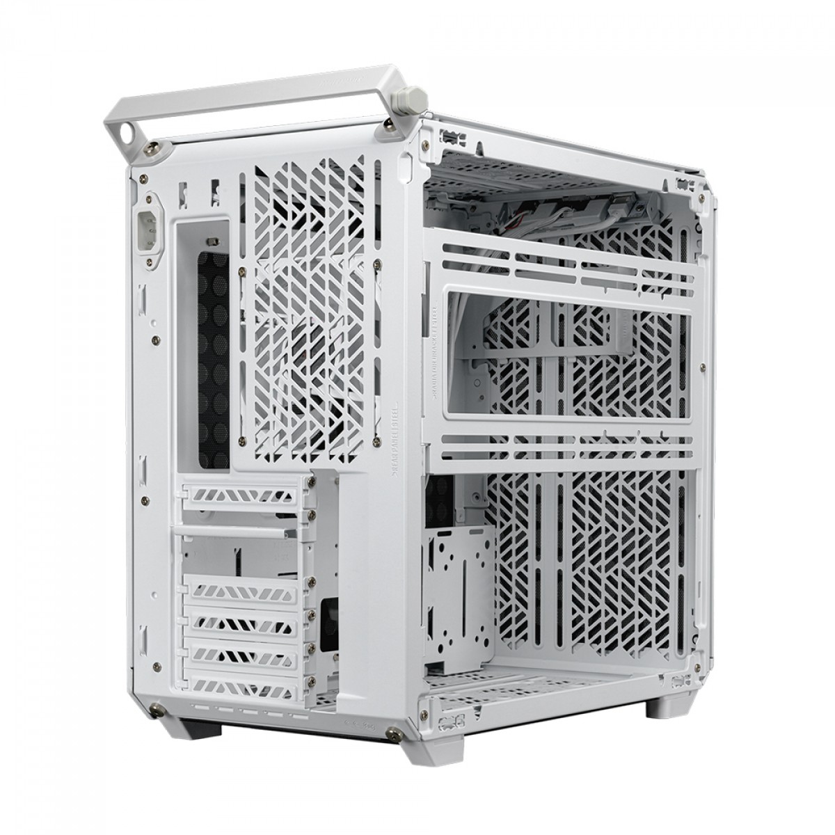 Gabinete Gamer Cooler Master Qube 500 Flatpack, Mid-Tower, Vidro Temperado, E-ATX, Branco, Sem Fonte, Com 1 Fan, Q500-WGNN-S00