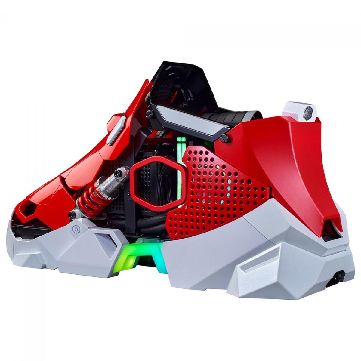 Gabinete Gamer Cooler Master Sneaker X Red, Mini Tower, Mini ITX, Fonte SFX850W, Water Cooler Flux 360mm, Cabo Riser PCI-E, 1 Fan MF120 Halo, ABK-SXNN-S38L3-R1