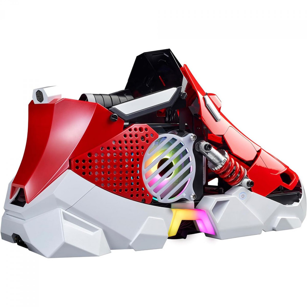 Gabinete Gamer Cooler Master Sneaker X Red, Mini Tower, Mini ITX, Fonte SFX850W, Water Cooler Flux 360mm, Cabo Riser PCI-E, 1 Fan MF120 Halo, ABK-SXNN-S38L3-R1