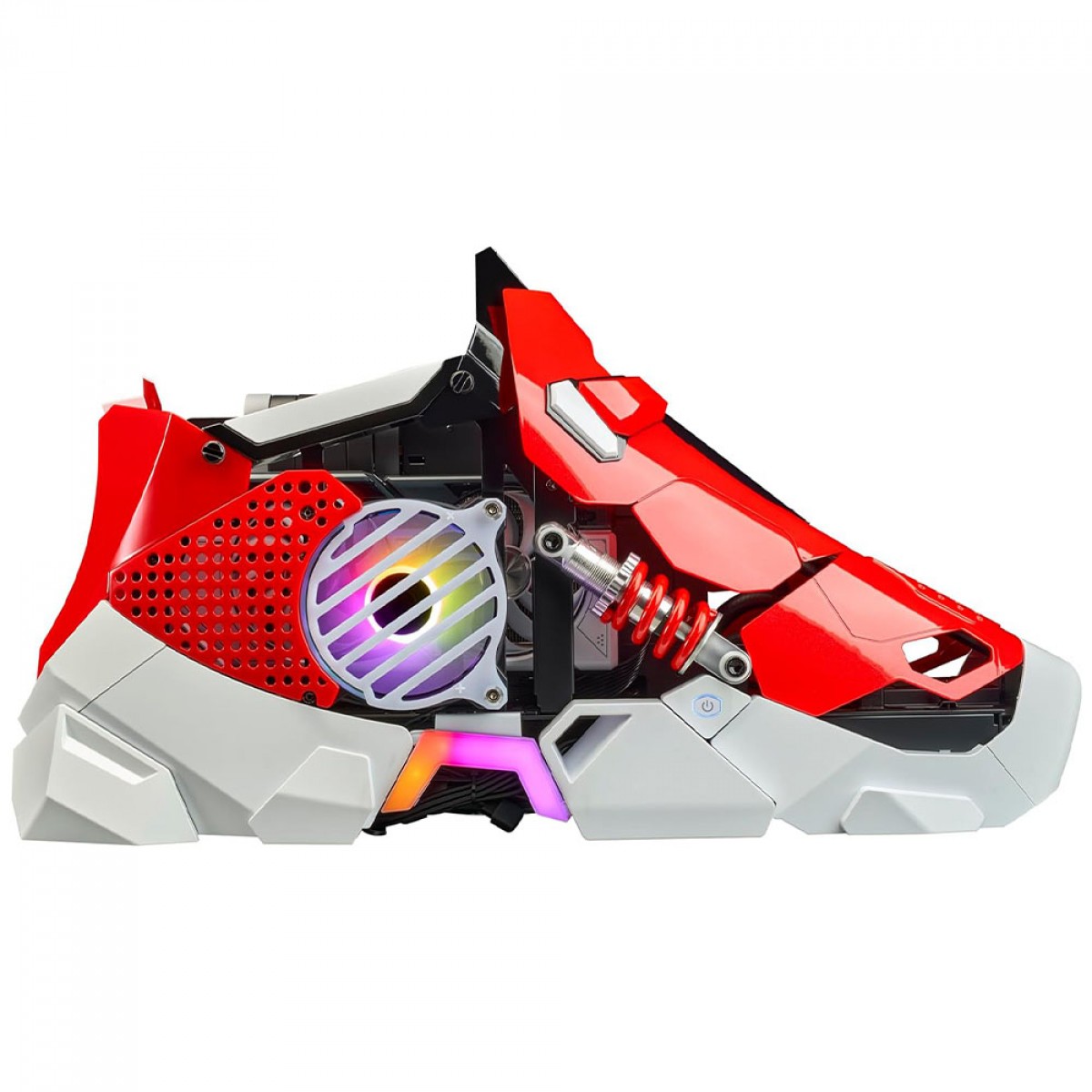 Gabinete Gamer Cooler Master Sneaker X Red, Mini Tower, Mini ITX, Fonte SFX850W, Water Cooler Flux 360mm, Cabo Riser PCI-E, 1 Fan MF120 Halo, ABK-SXNN-S38L3-R1