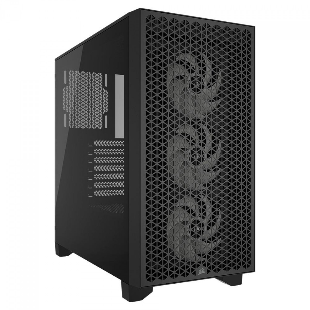 Gabinete Gamer Corsair 3000D Airflow, RGB, Mid Tower, Vidro Temperado, ATX, Black, Sem Fonte, Com 3 Fans, CC-9011255-WW