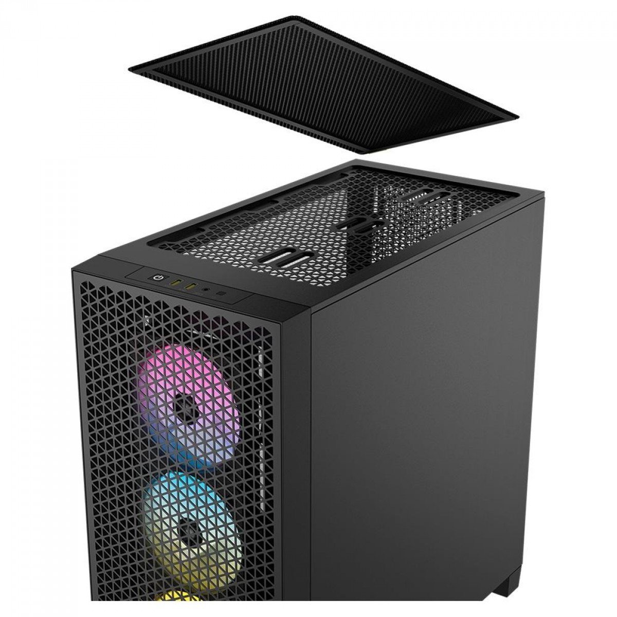 Gabinete Gamer Corsair 3000D Airflow, RGB, Mid Tower, Vidro Temperado, ATX, Black, Sem Fonte, Com 3 Fans, CC-9011255-WW