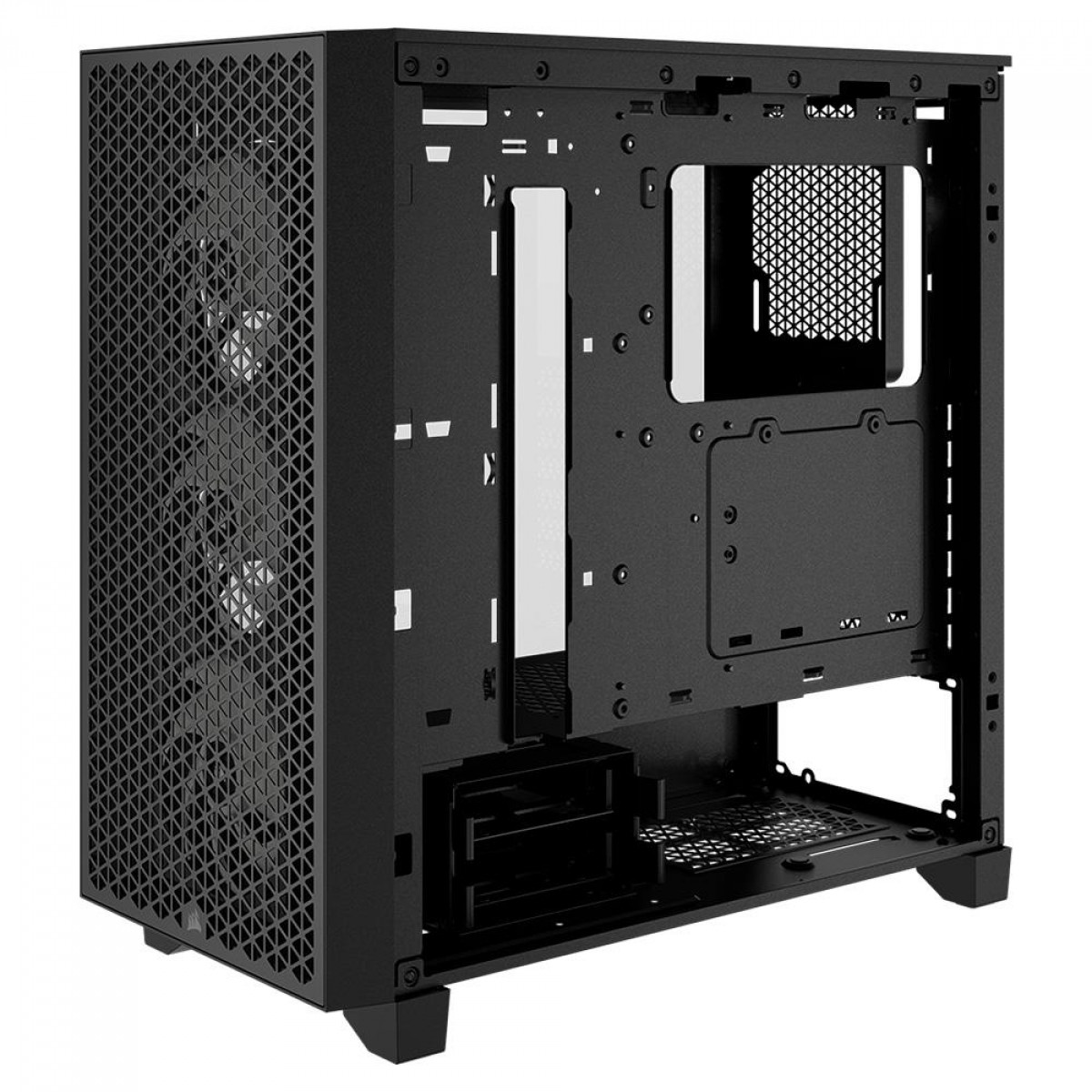 Gabinete Gamer Corsair 3000D Airflow, RGB, Mid Tower, Vidro Temperado, ATX, Black, Sem Fonte, Com 3 Fans, CC-9011255-WW