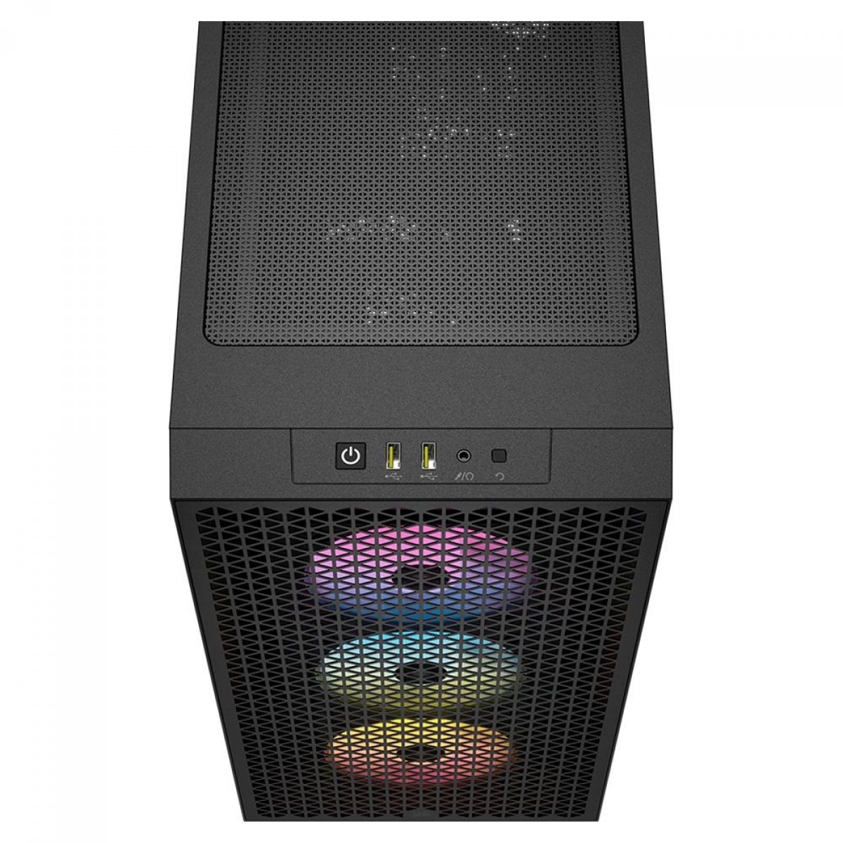 Gabinete Gamer Corsair 3000D Airflow, RGB, Mid Tower, Vidro Temperado, ATX, Black, Sem Fonte, Com 3 Fans, CC-9011255-WW