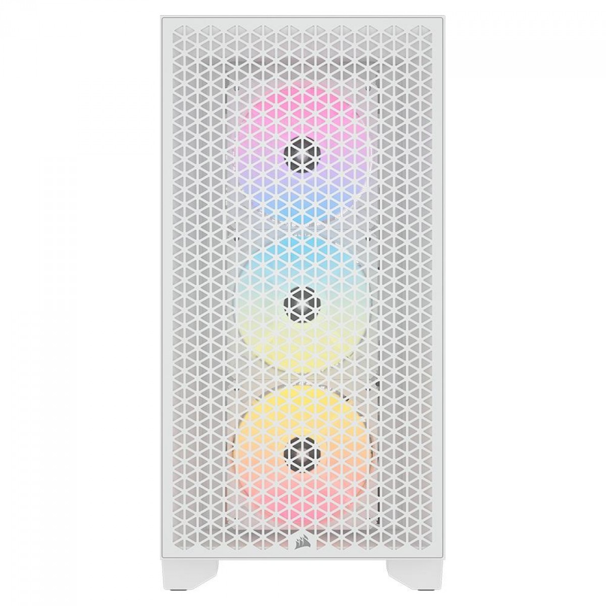 Gabinete Gamer Corsair 3000D Airflow, RGB, Mid Tower, Vidro Temperado, ATX, White, Sem Fonte, Com 3 Fans, CC-9011256-WW