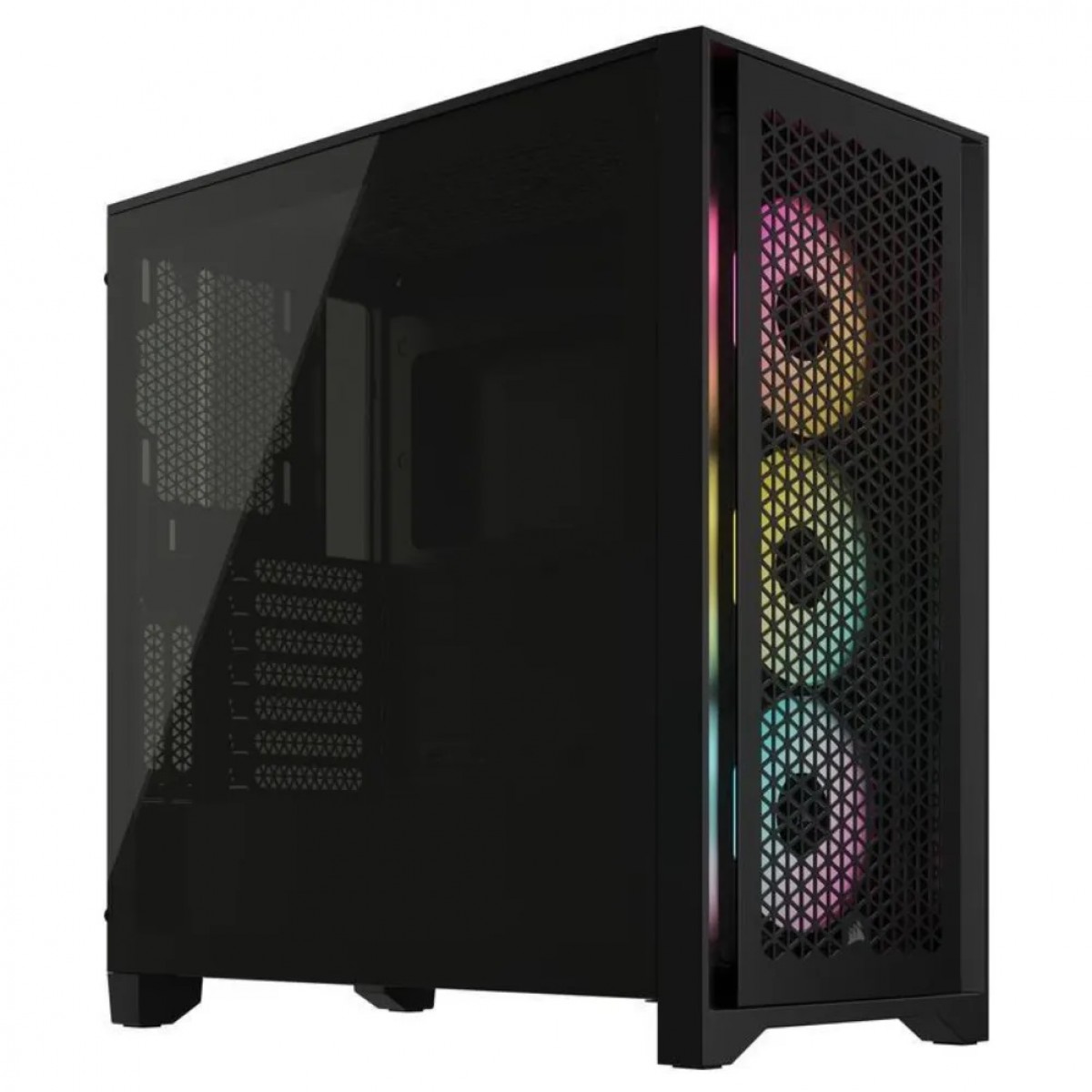 Gabinete Gamer Corsair 4000D Airflow, RGB, Mid Tower, Vidro Temperado, ATX, Black, Sem Fonte, Com 3 Fans, CC-9011240-WW